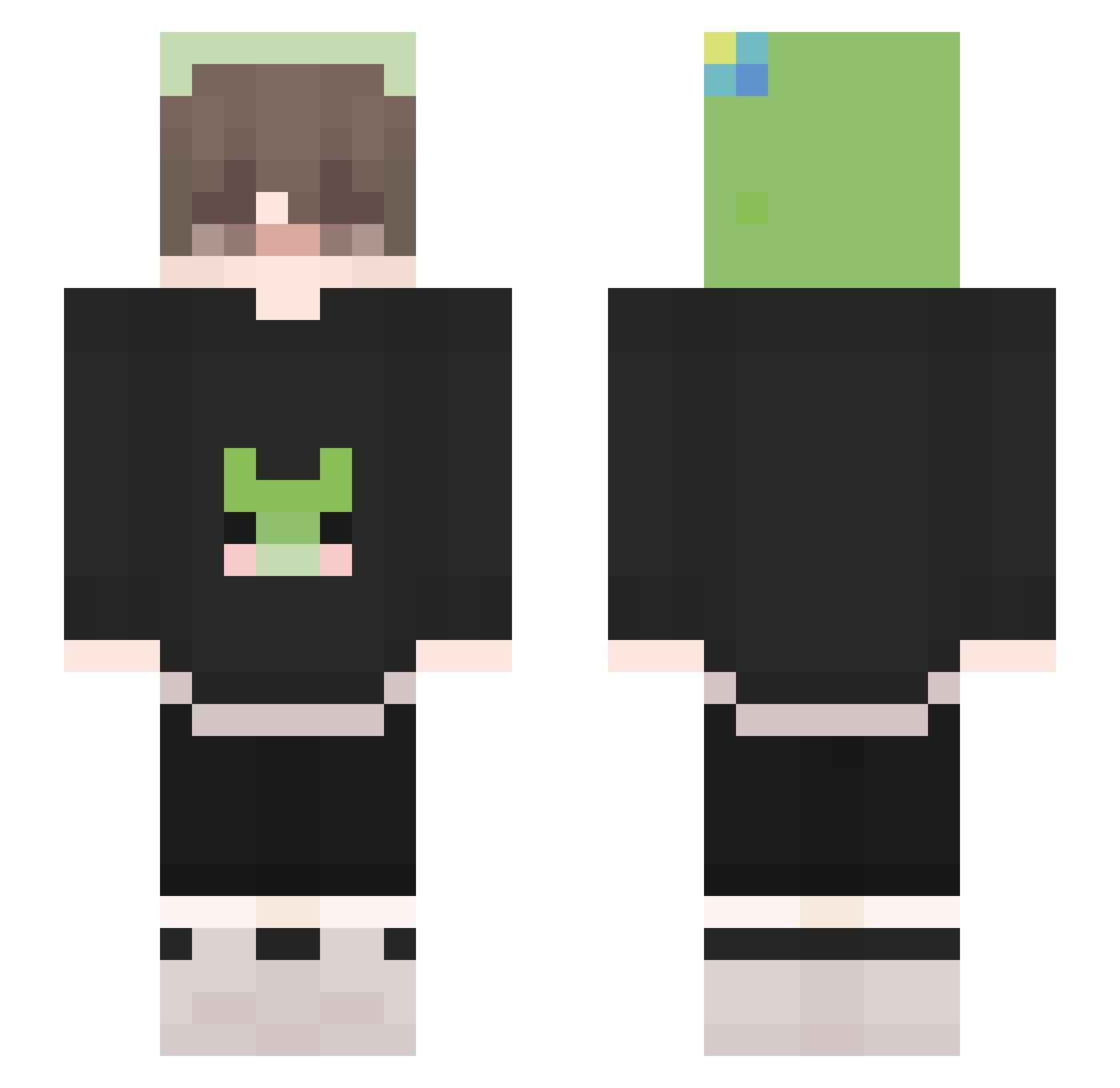 xJqmir_ Minecraft skin, front and back view