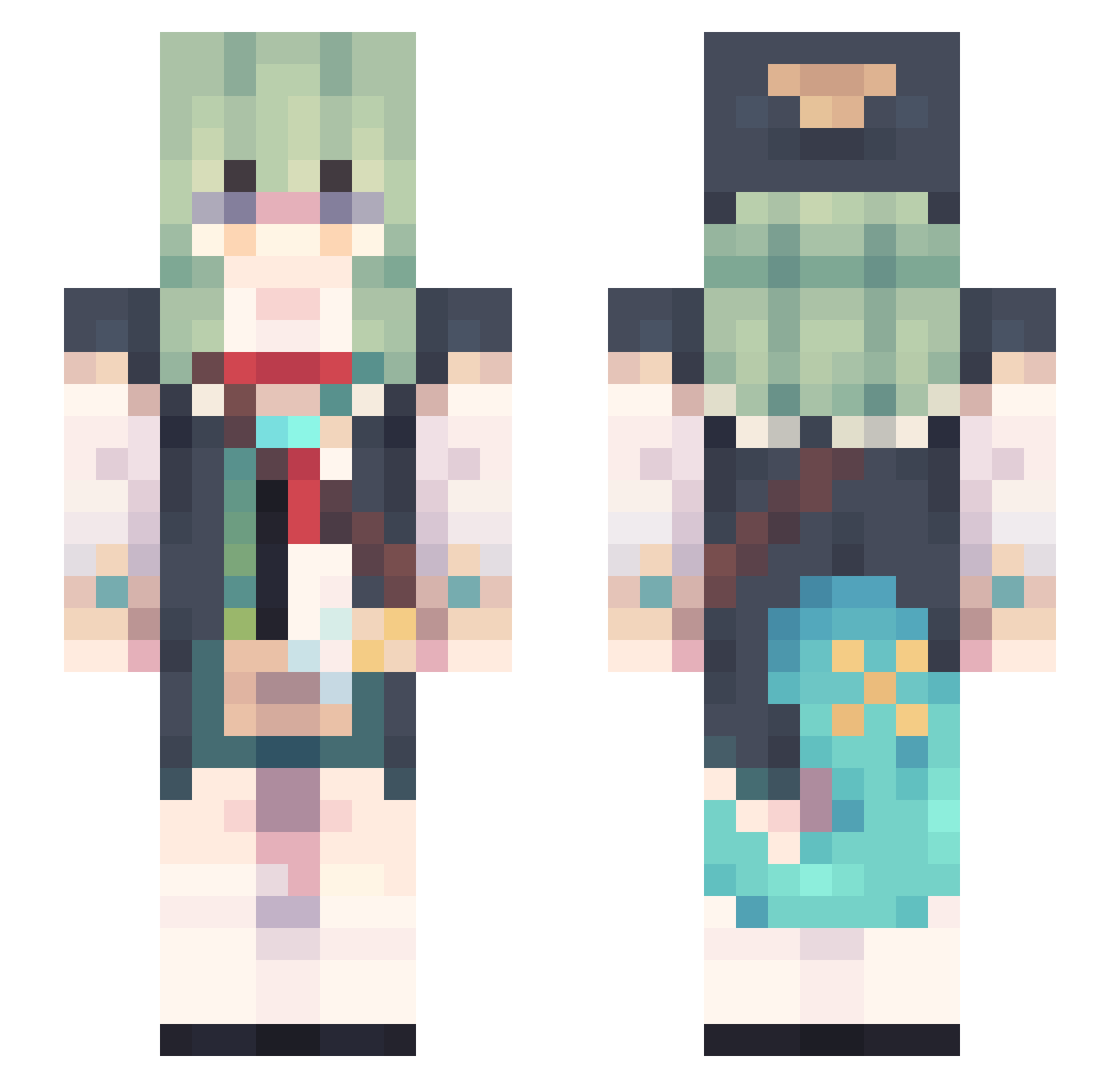 jiojiooi Minecraft skin, front and back view