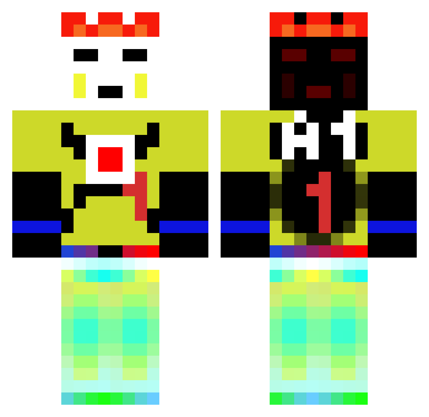 ReplacedWall853 Minecraft skin, front and back view