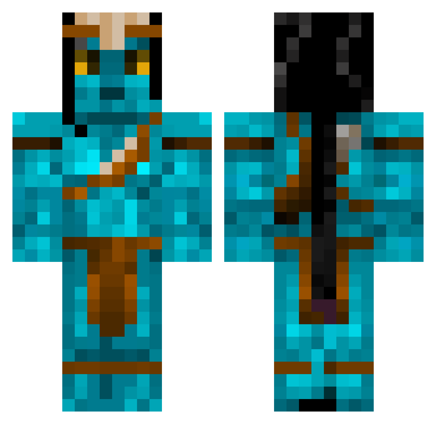 TheStepdad Minecraft skin, front and back view