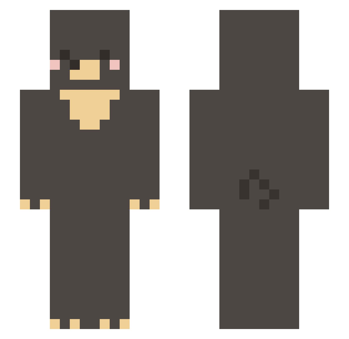 reader1234 Minecraft skin, front and back view