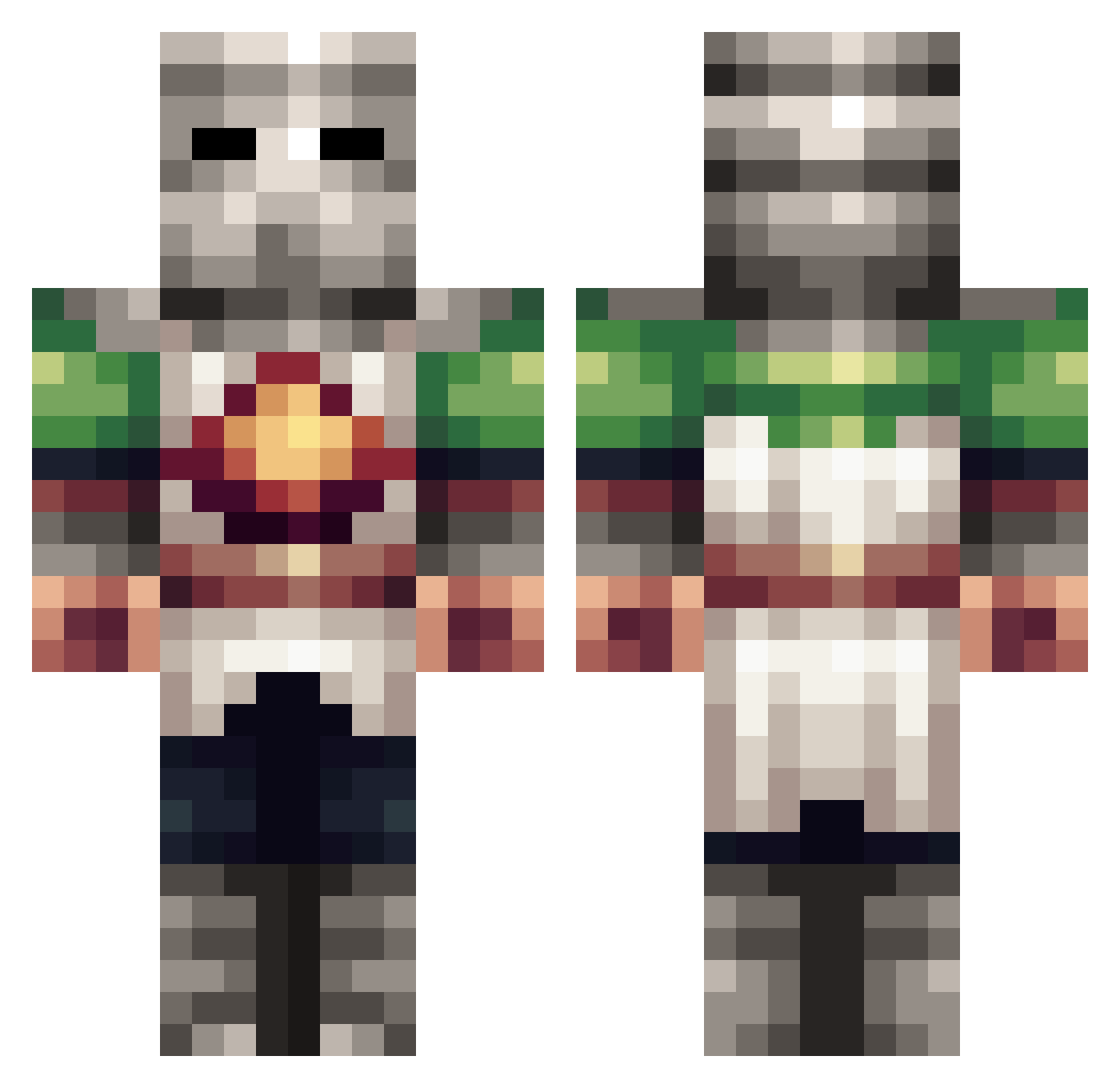 Yakuestabacogido Minecraft skin, front and back view