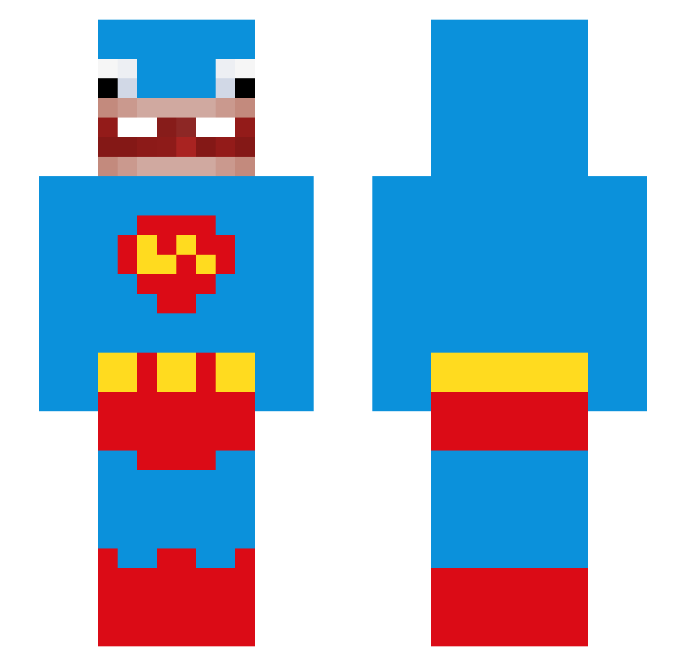 zsra Minecraft skin, front and back view