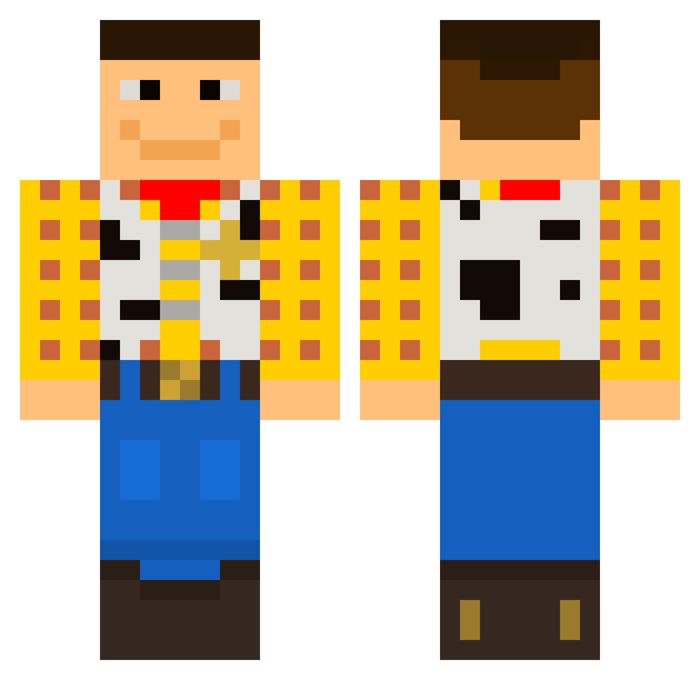 R2c1 Minecraft skin, front and back view