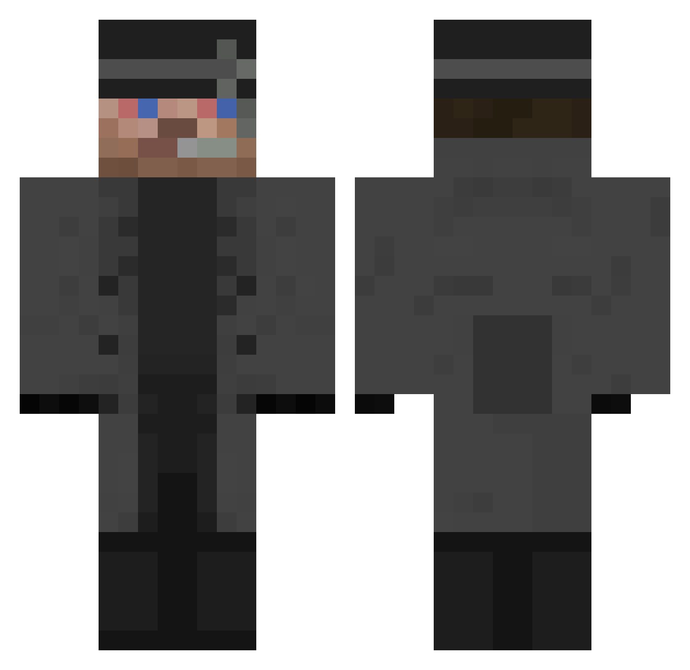 KiritoSuxks Minecraft skin, front and back view