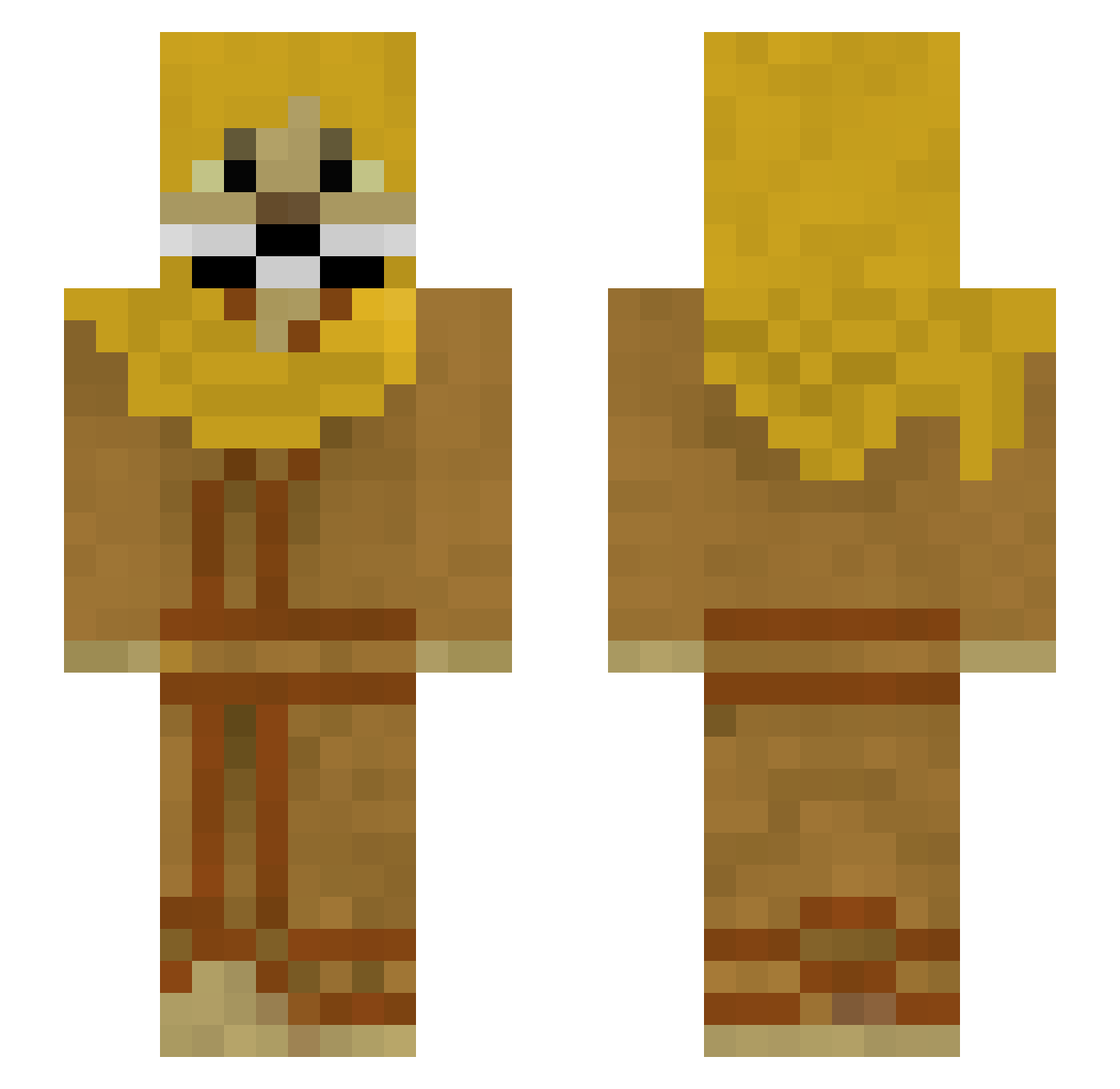 Peperones Minecraft skin, front and back view