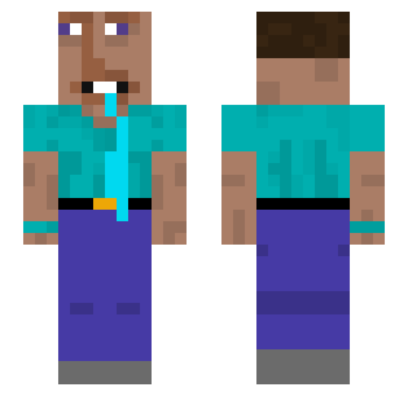 wasdjarceen Minecraft skin, front and back view