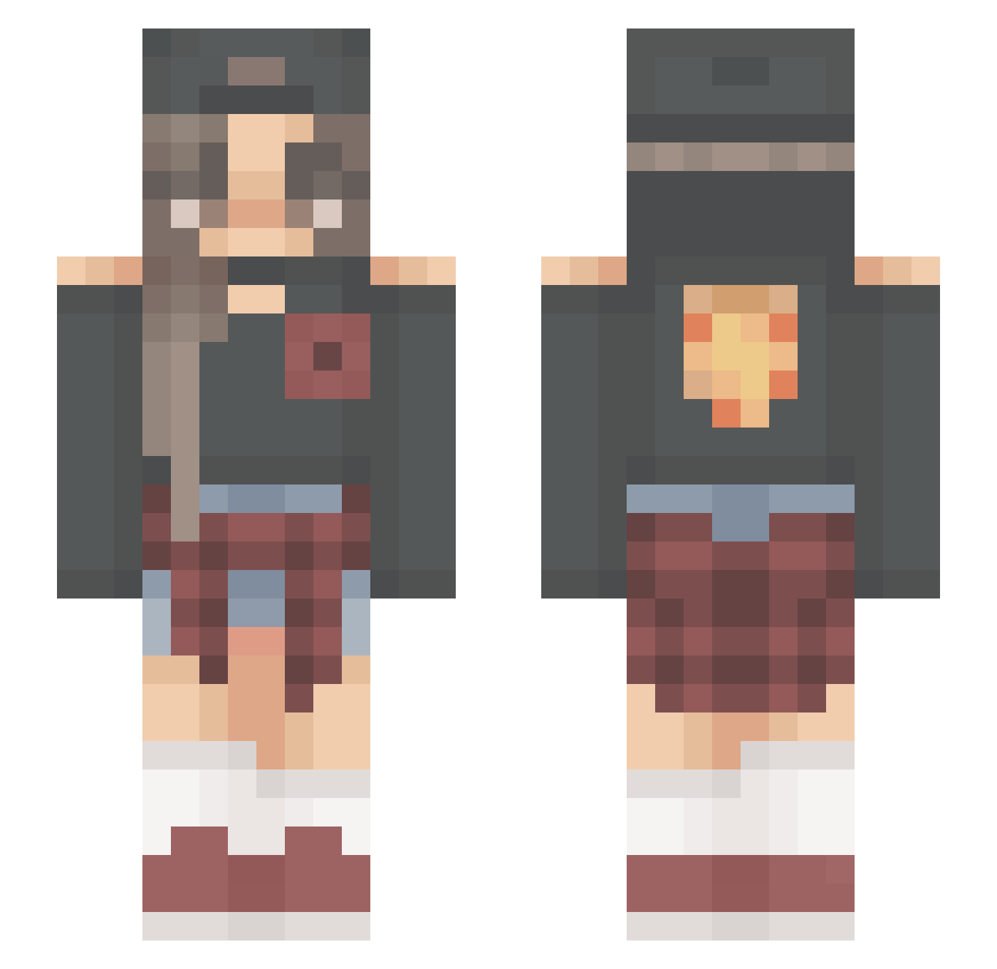 Anrvu Minecraft skin, front and back view
