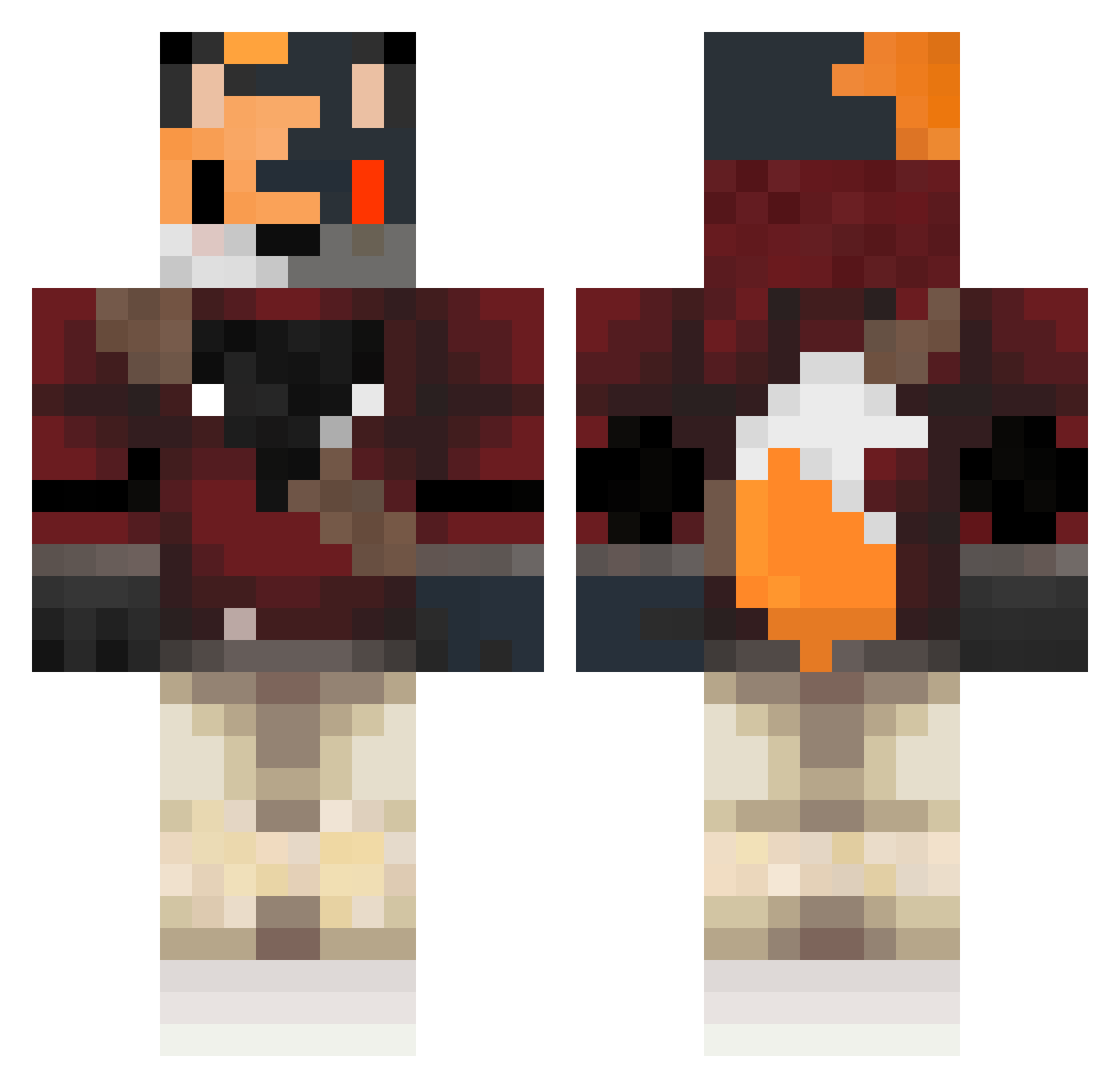 the_Pooh Minecraft skin, front and back view