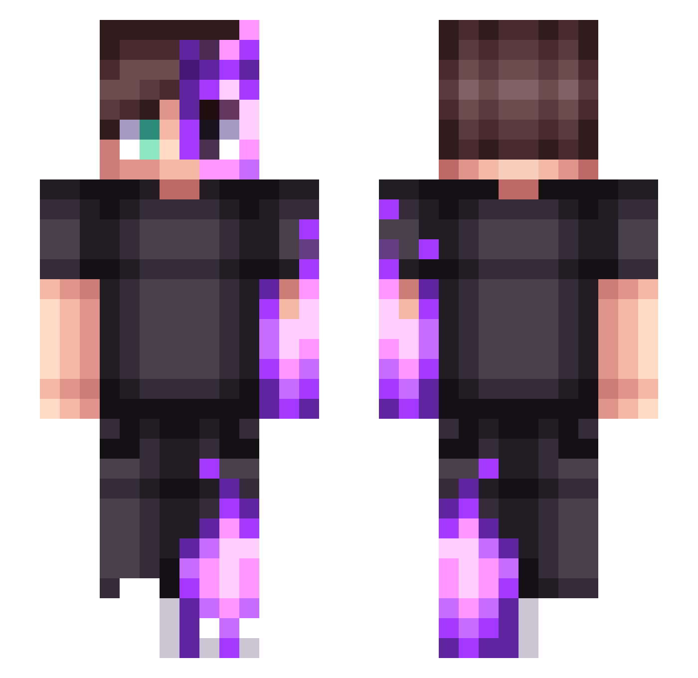 boomable Minecraft skin, front and back view