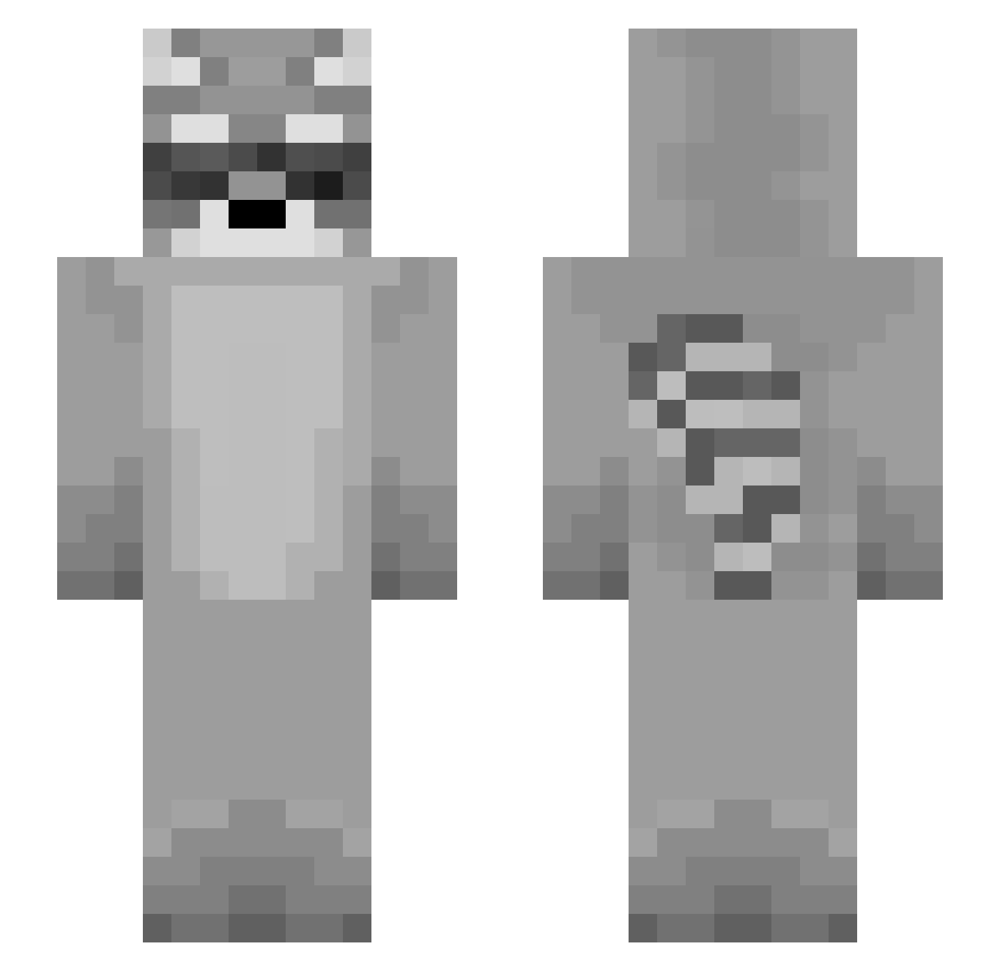 ZURKKENHOUSER Minecraft skin, front and back view