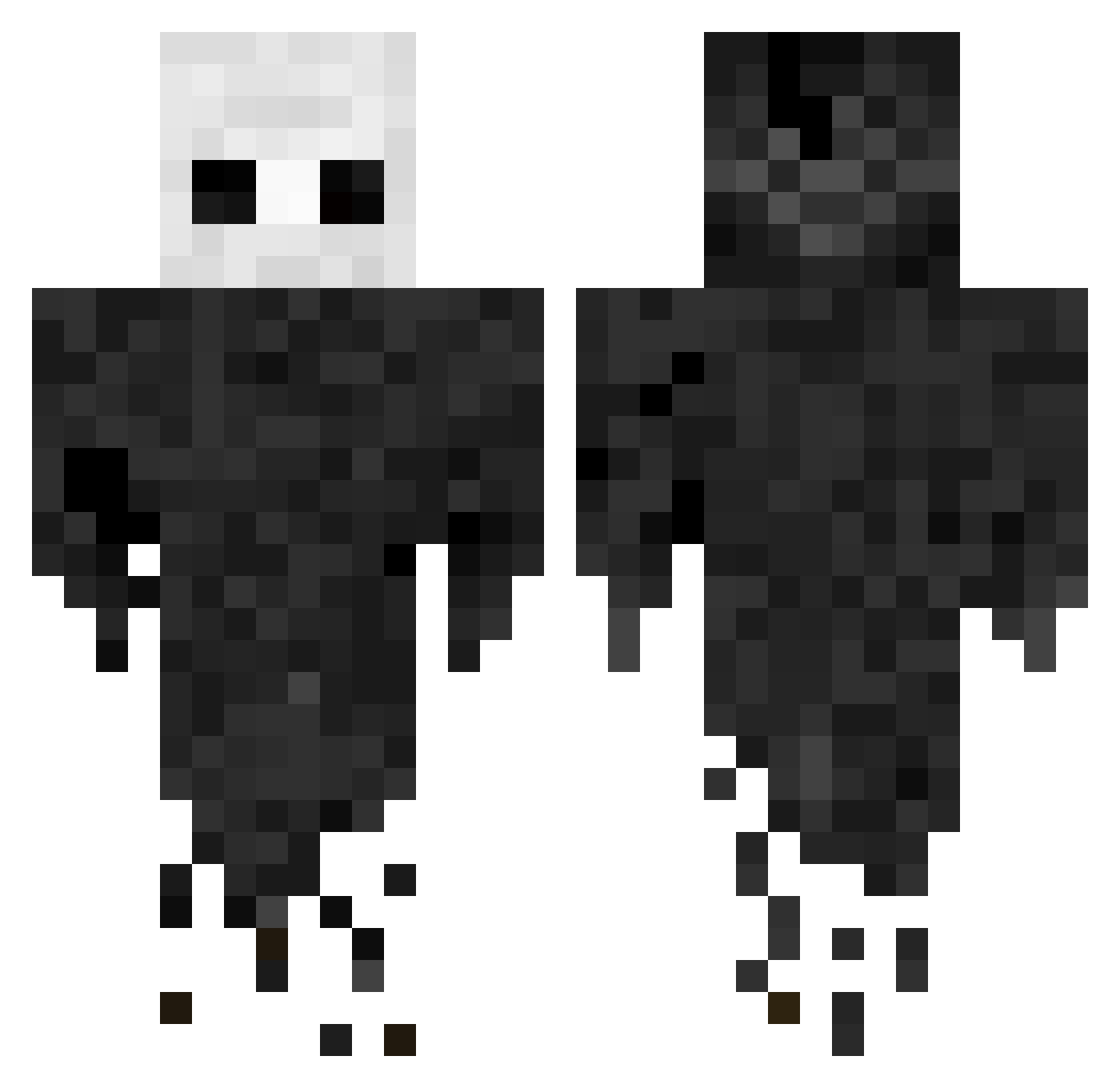 PhantasmNetwork Minecraft skin, front and back view