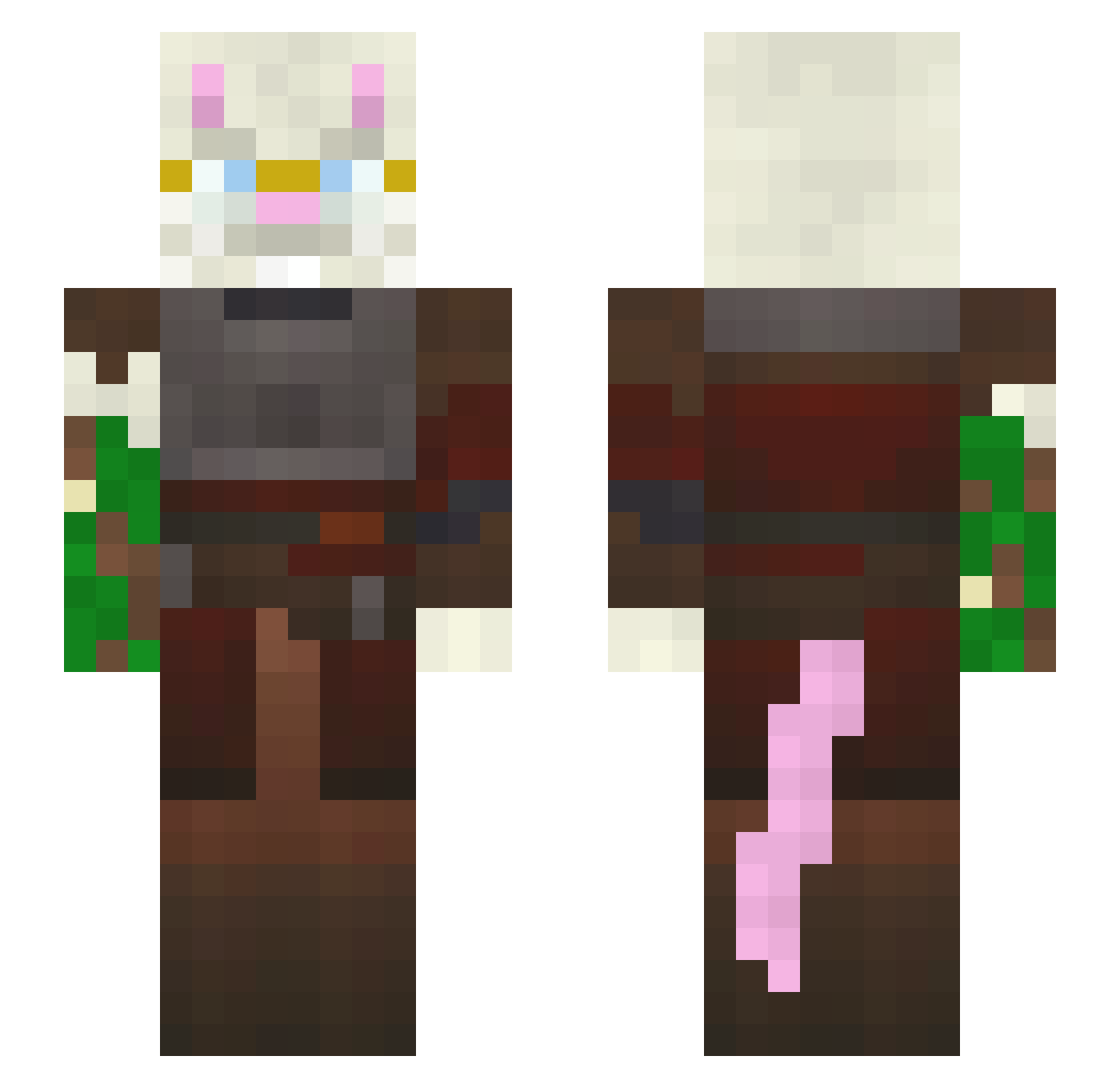 SubSalt Minecraft skin, front and back view