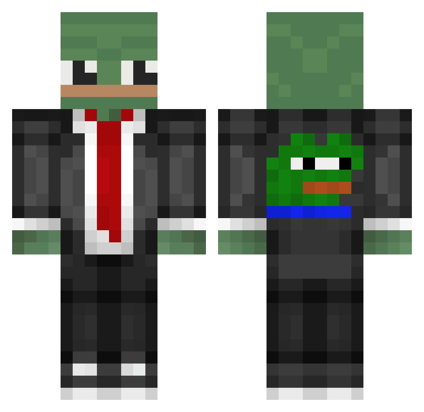 Vanocka69 Minecraft skin, front and back view