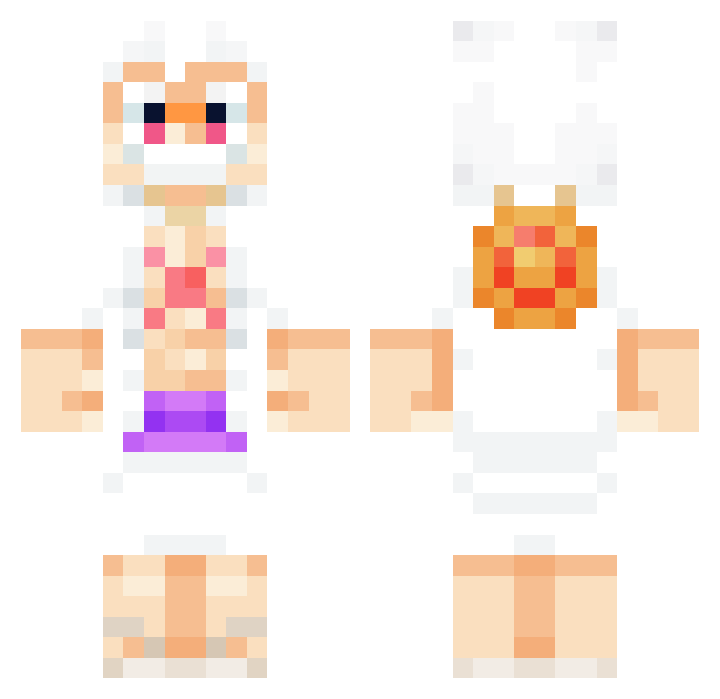 Popfiyy Minecraft skin, front and back view