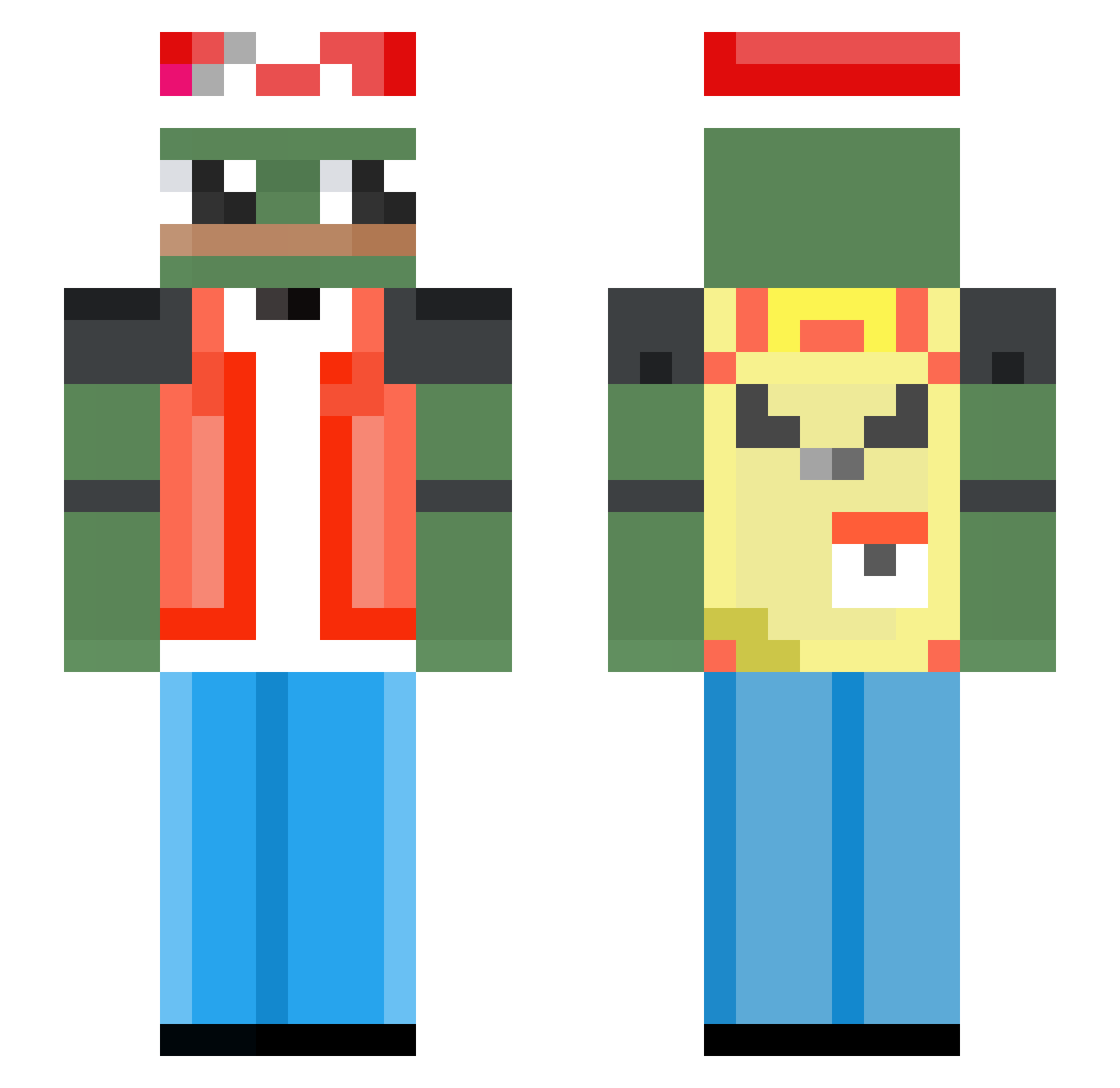 Propulsed Minecraft skin, front and back view