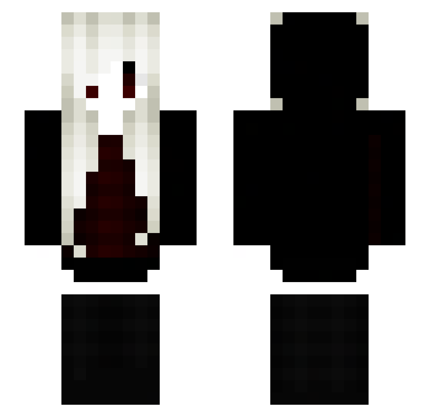 Zomgutzx Minecraft skin, front and back view