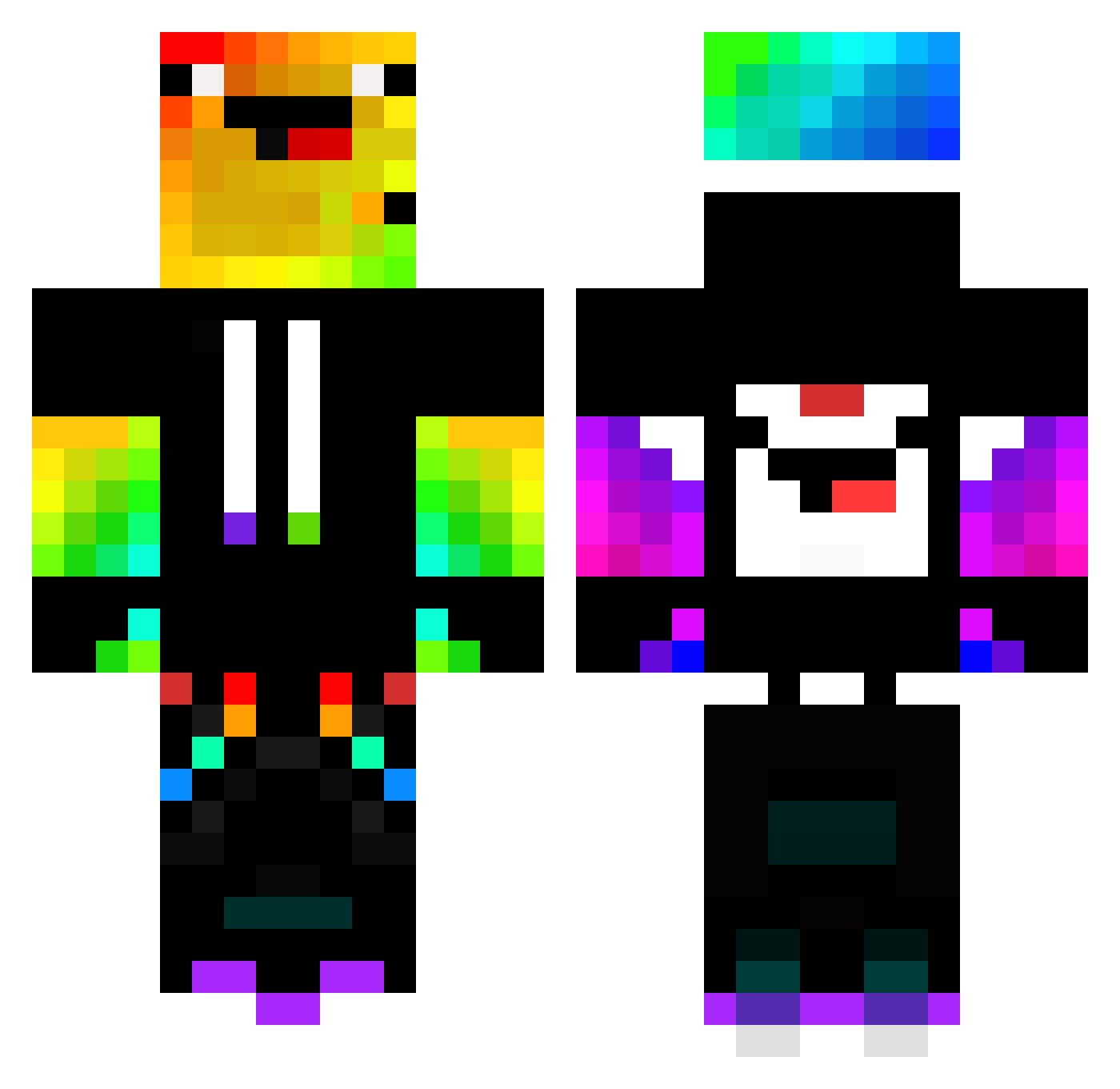2ff2 Minecraft skin, front and back view