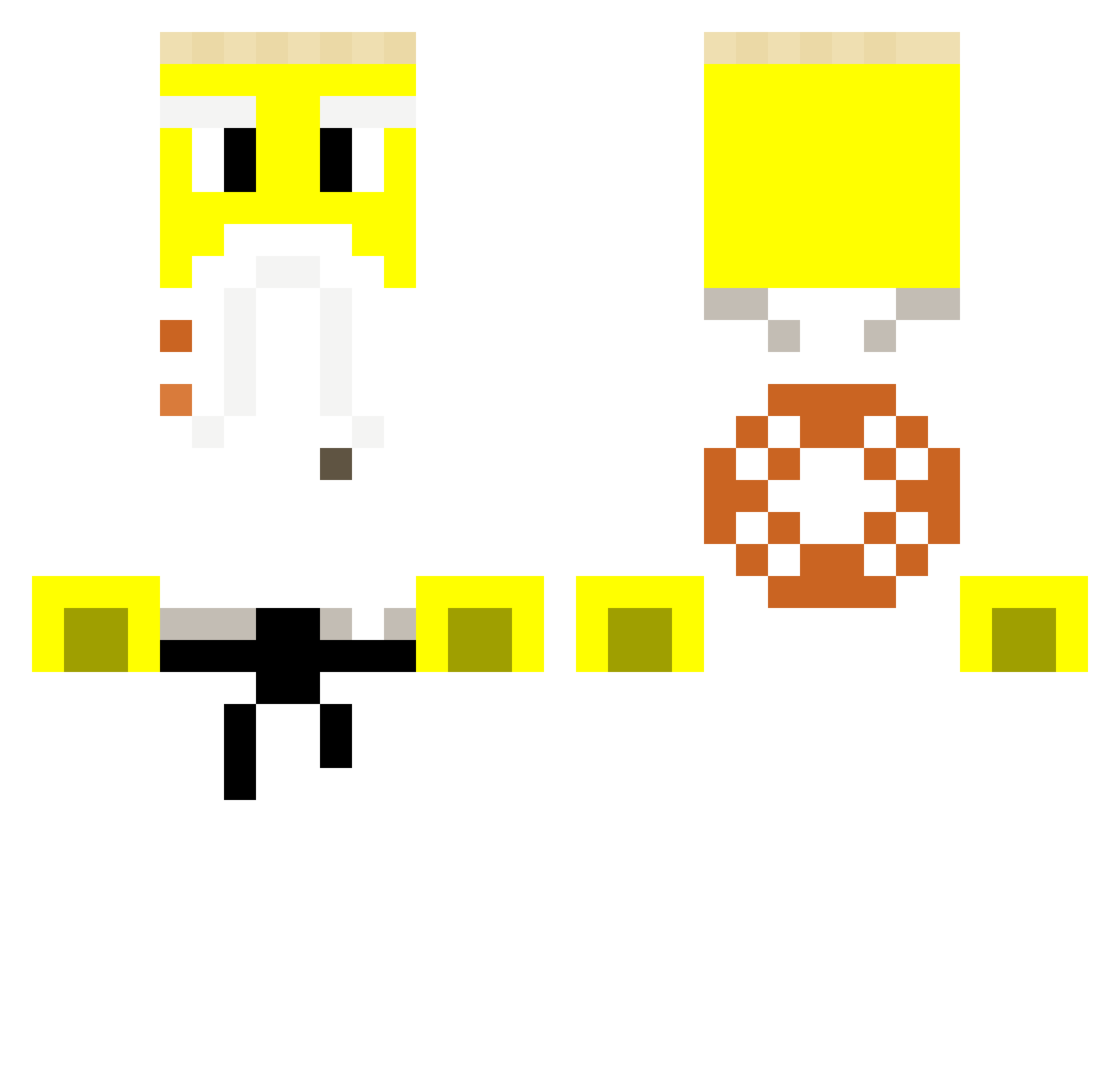 blub699 Minecraft skin, front and back view