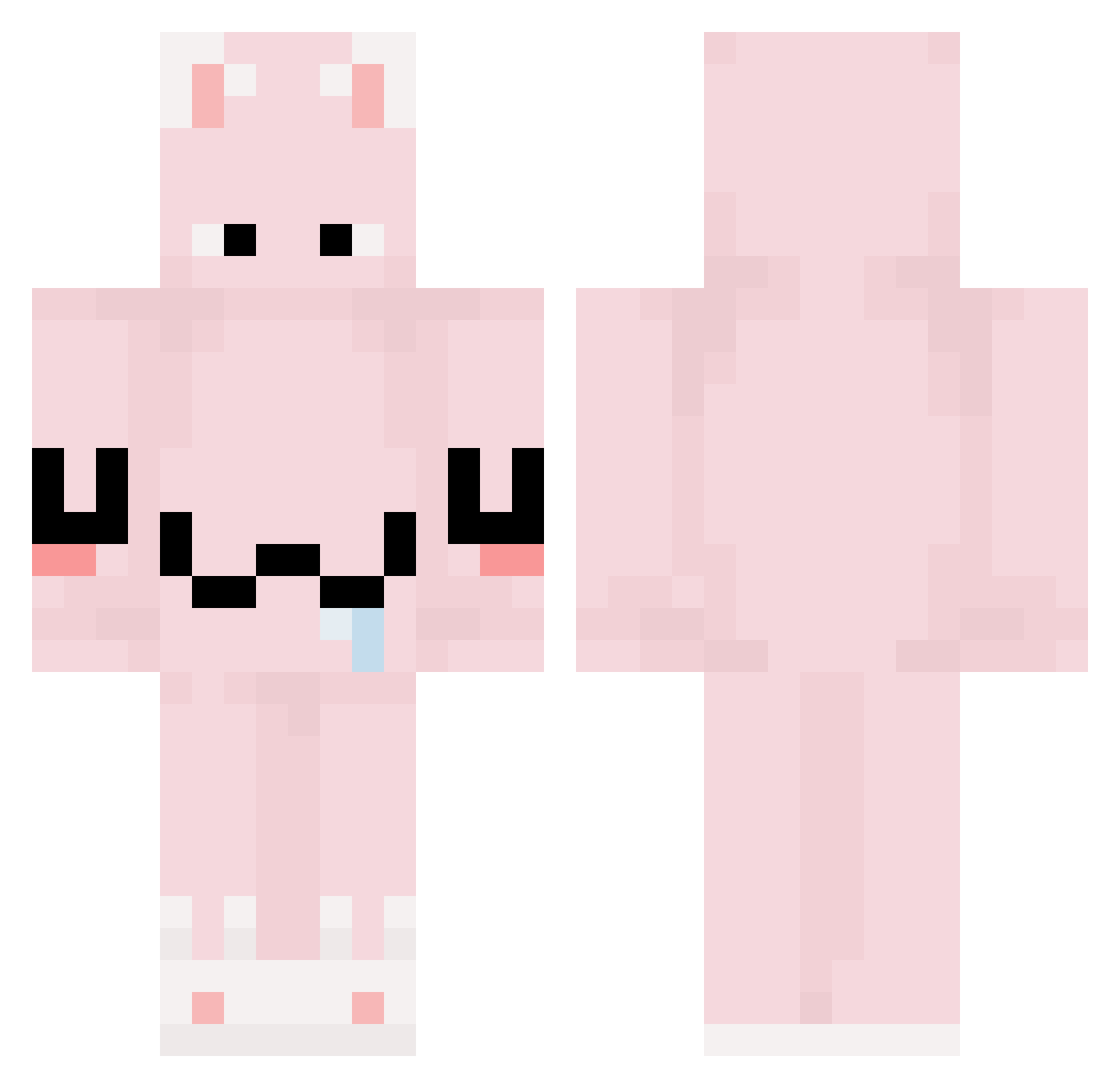 limbolegs Minecraft skin, front and back view