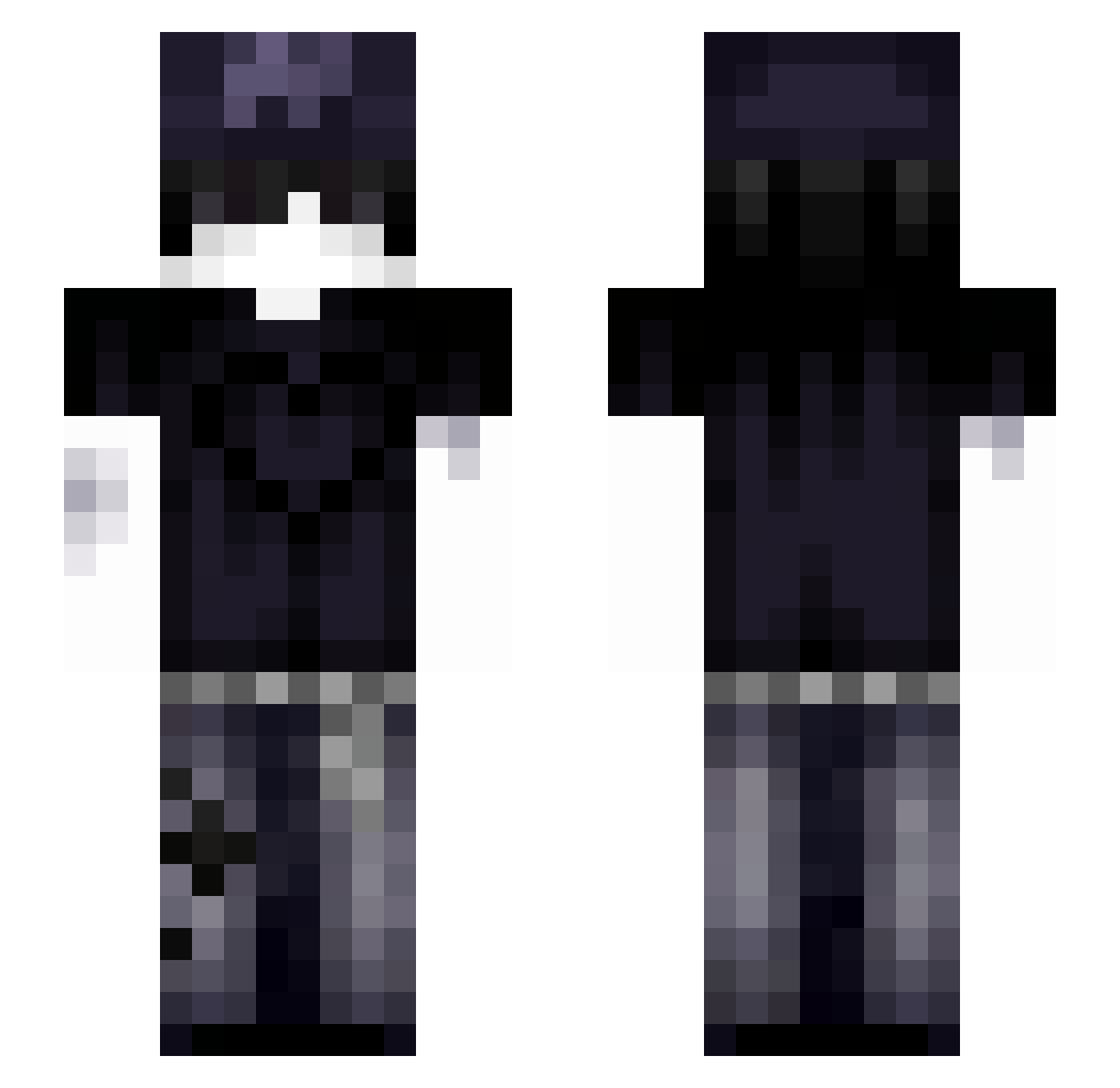 Vo1DWalker_ Minecraft skin, front and back view
