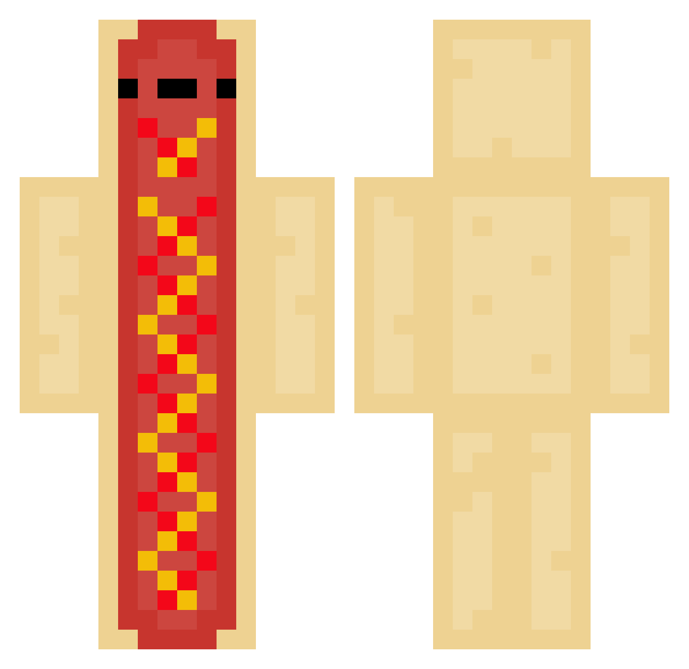 woogiee Minecraft skin, front and back view