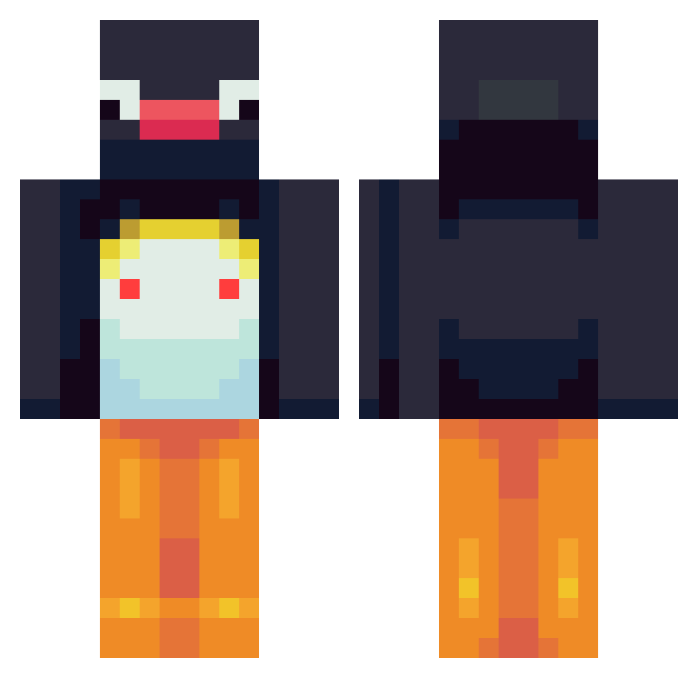 Bononim Minecraft skin, front and back view