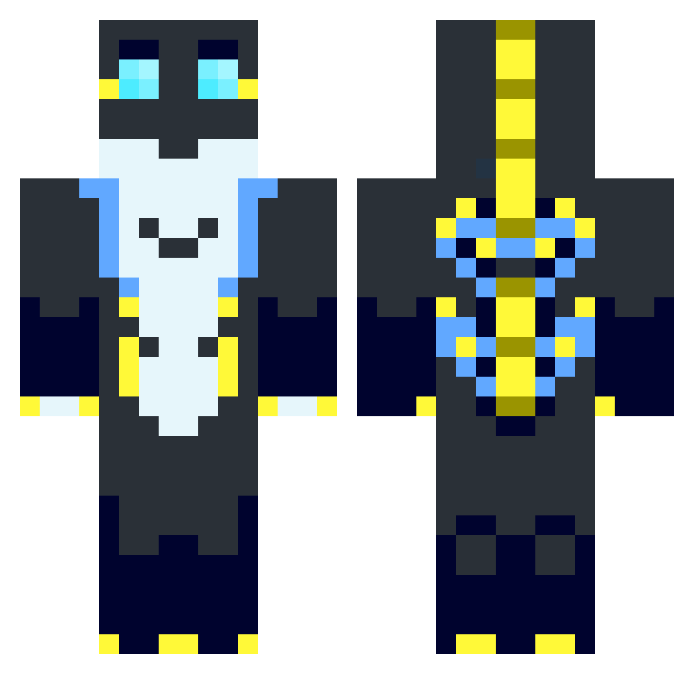 Redrampage480 Minecraft skin, front and back view