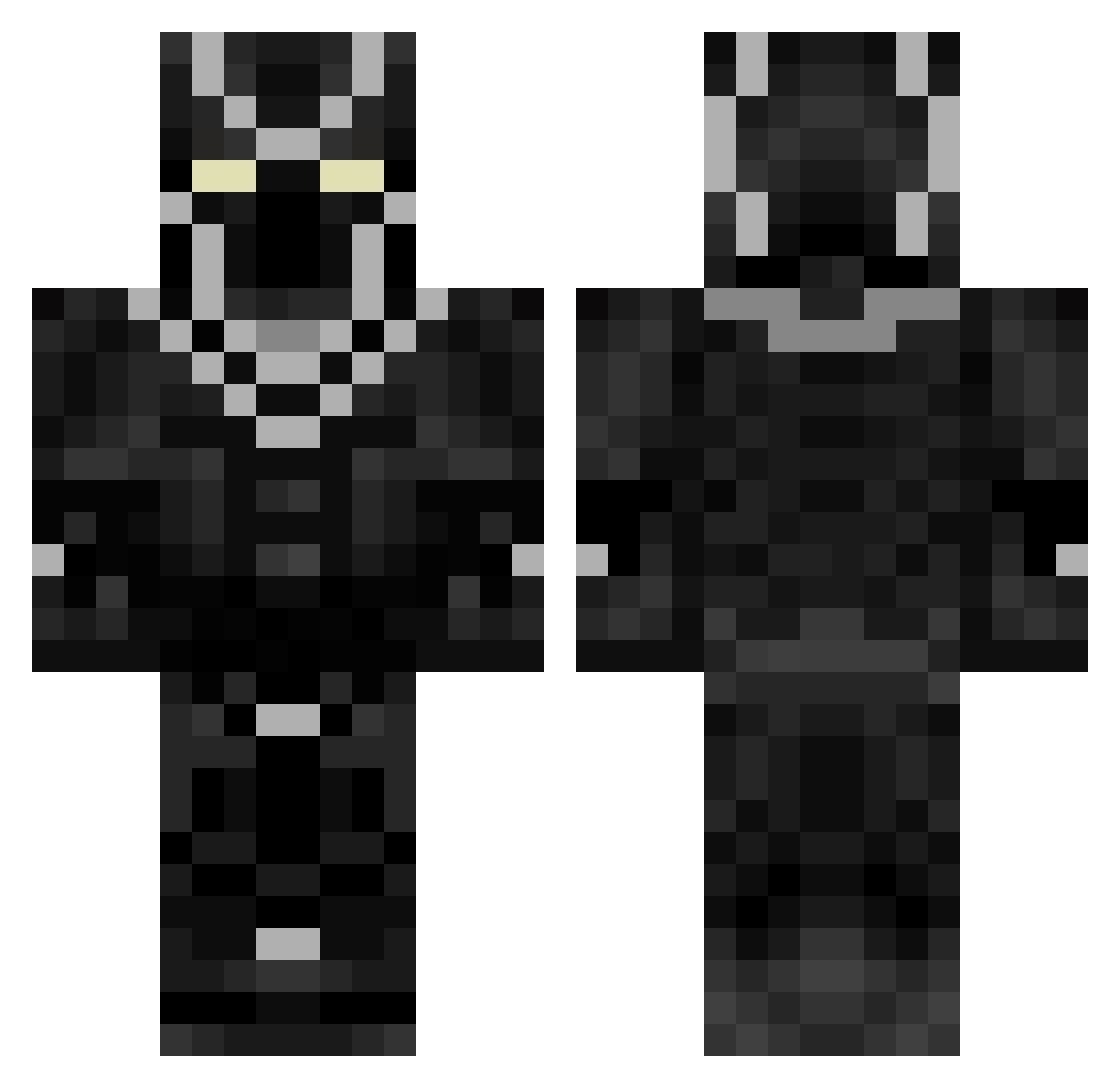 Dialysis Minecraft skin, front and back view