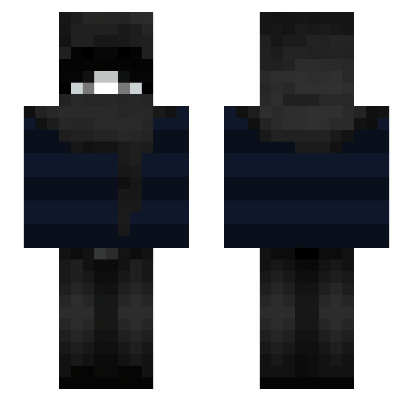 Finiok_WW Minecraft skin, front and back view