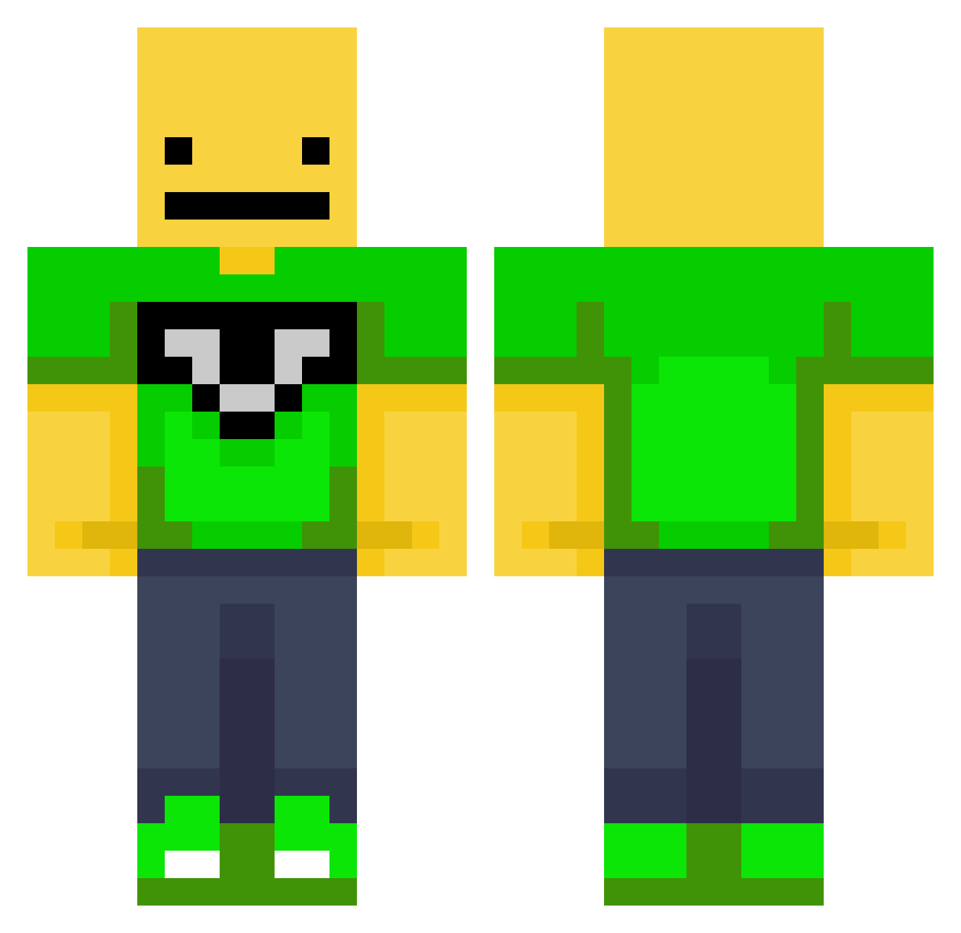 GogiMaster Minecraft skin, front and back view