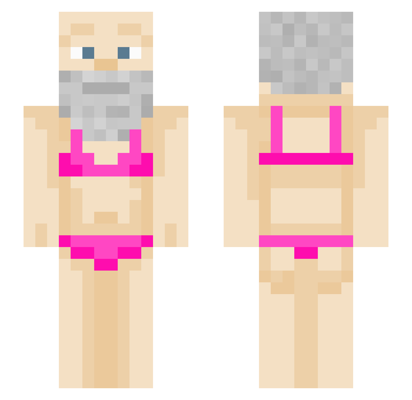 whiteferrrari Minecraft skin, front and back view