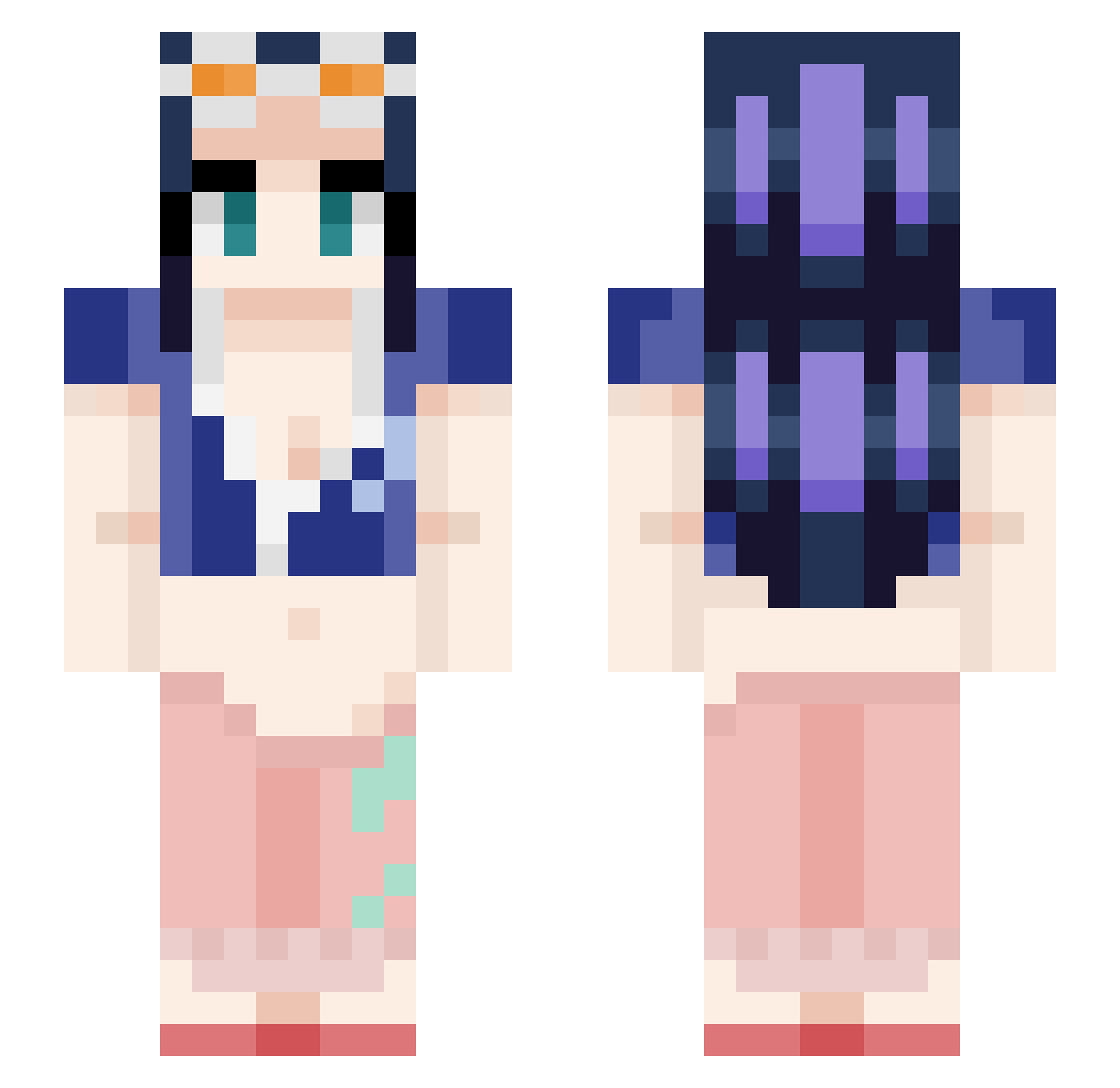 fairy833 Minecraft skin, front and back view