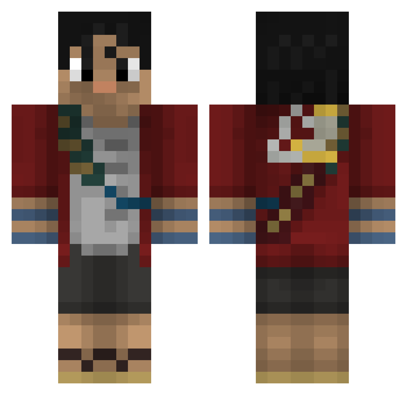 Vagient Minecraft skin, front and back view