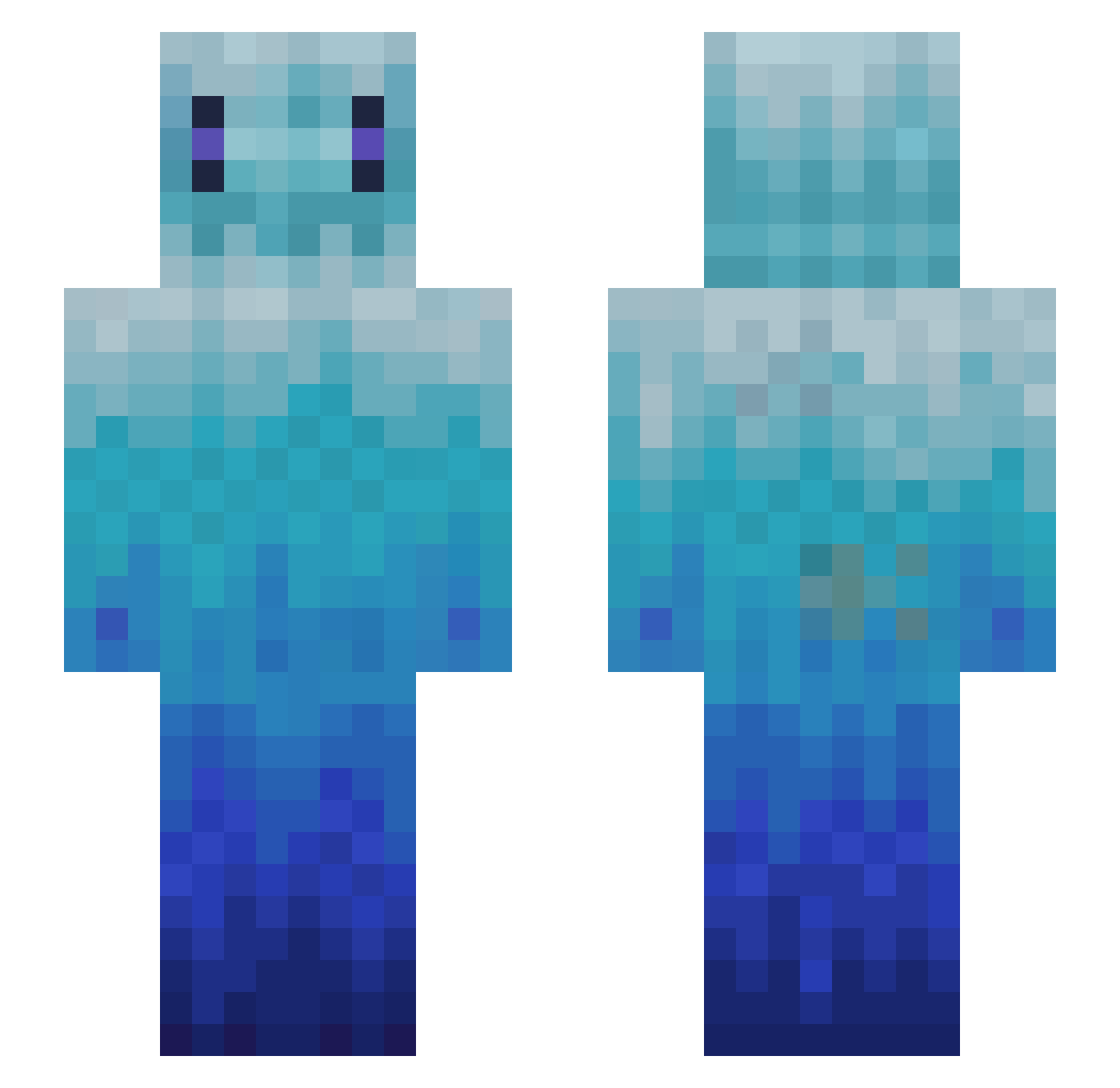 Frost3600 Minecraft skin, front and back view