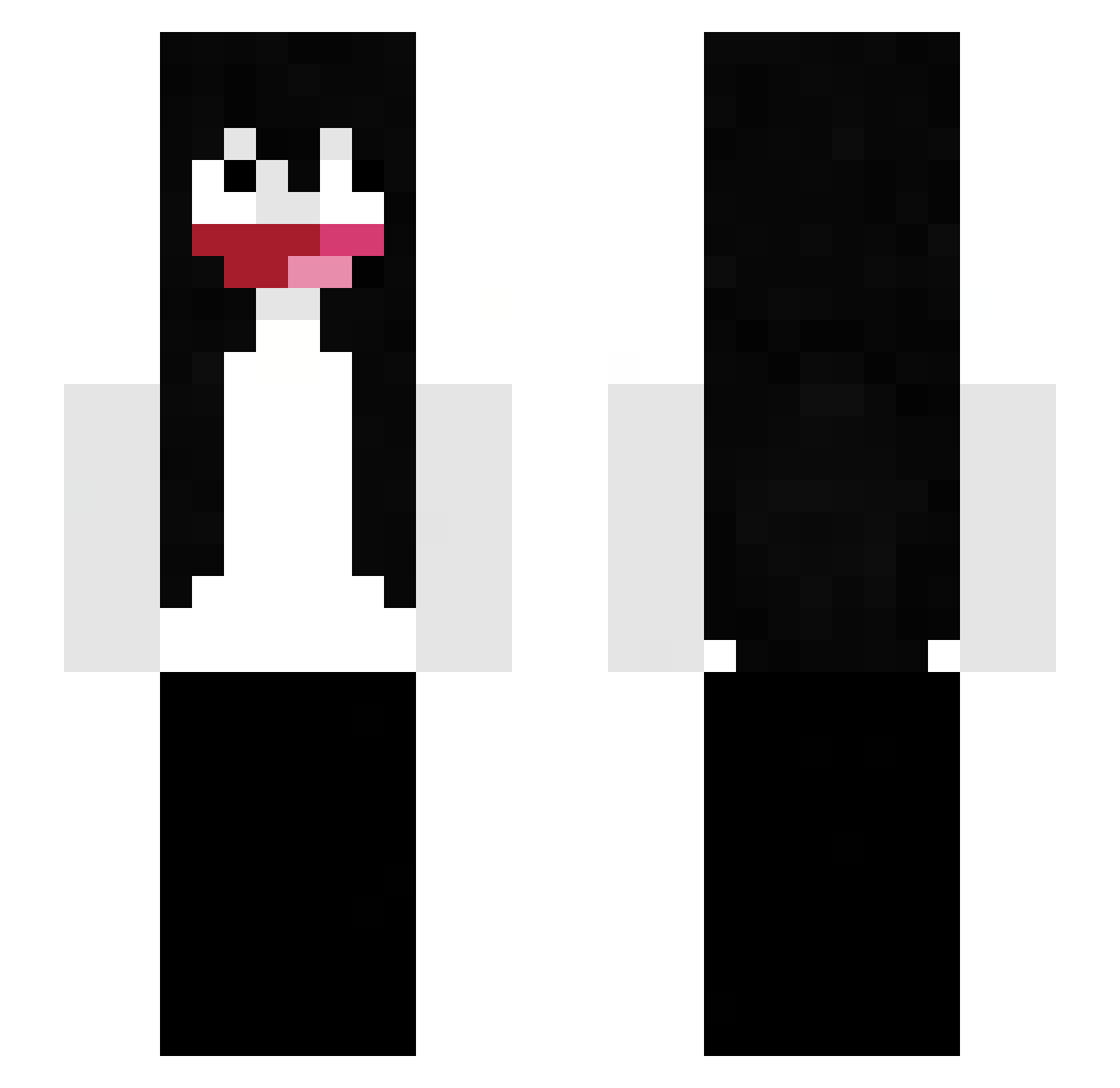 Not_DemonRuby Minecraft skin, front and back view