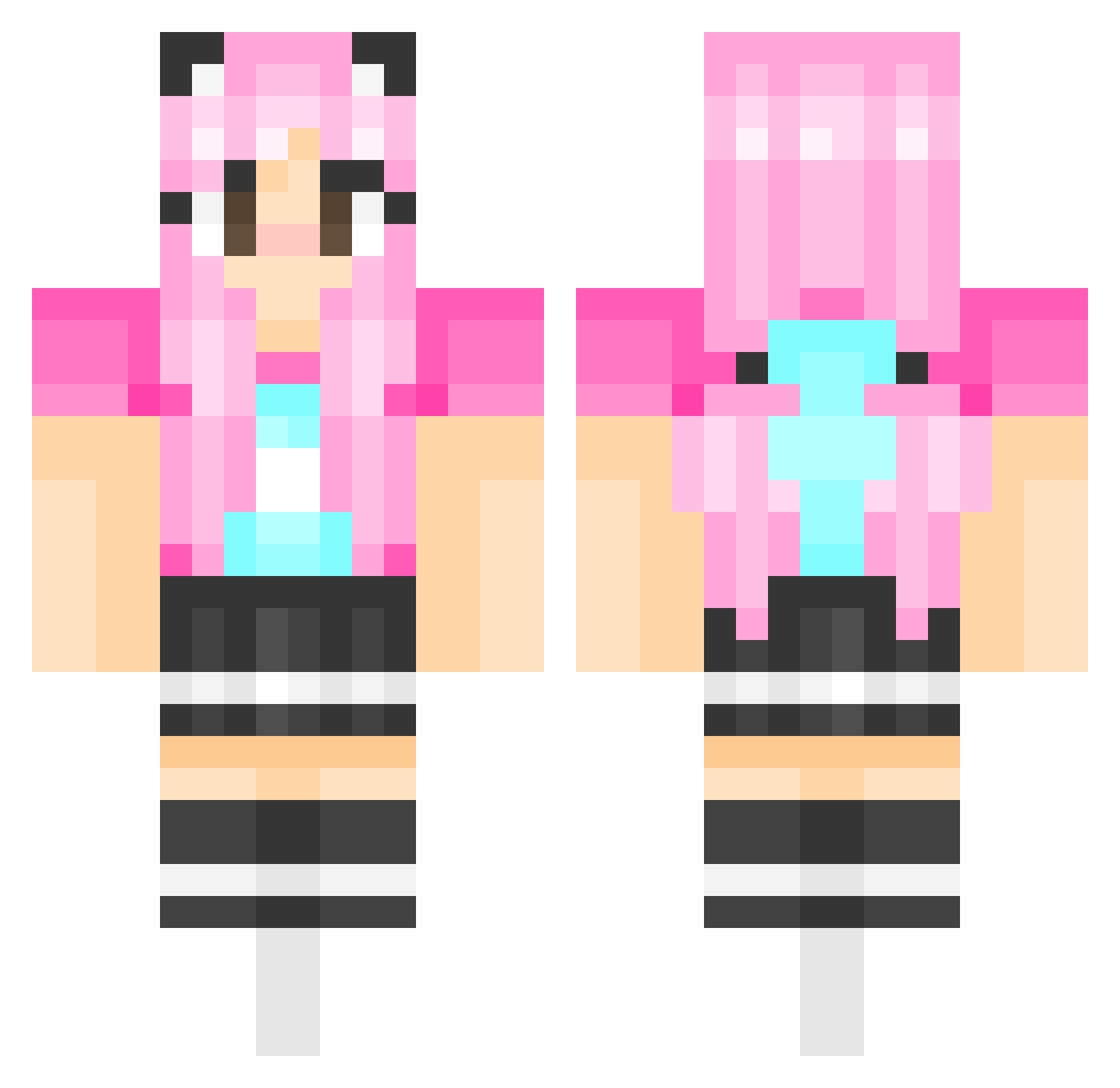 Yhanny Minecraft skin, front and back view