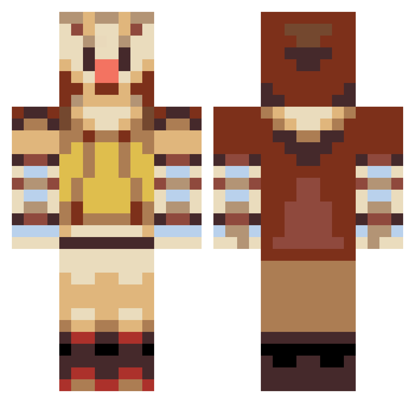 robotictoan Minecraft skin, front and back view