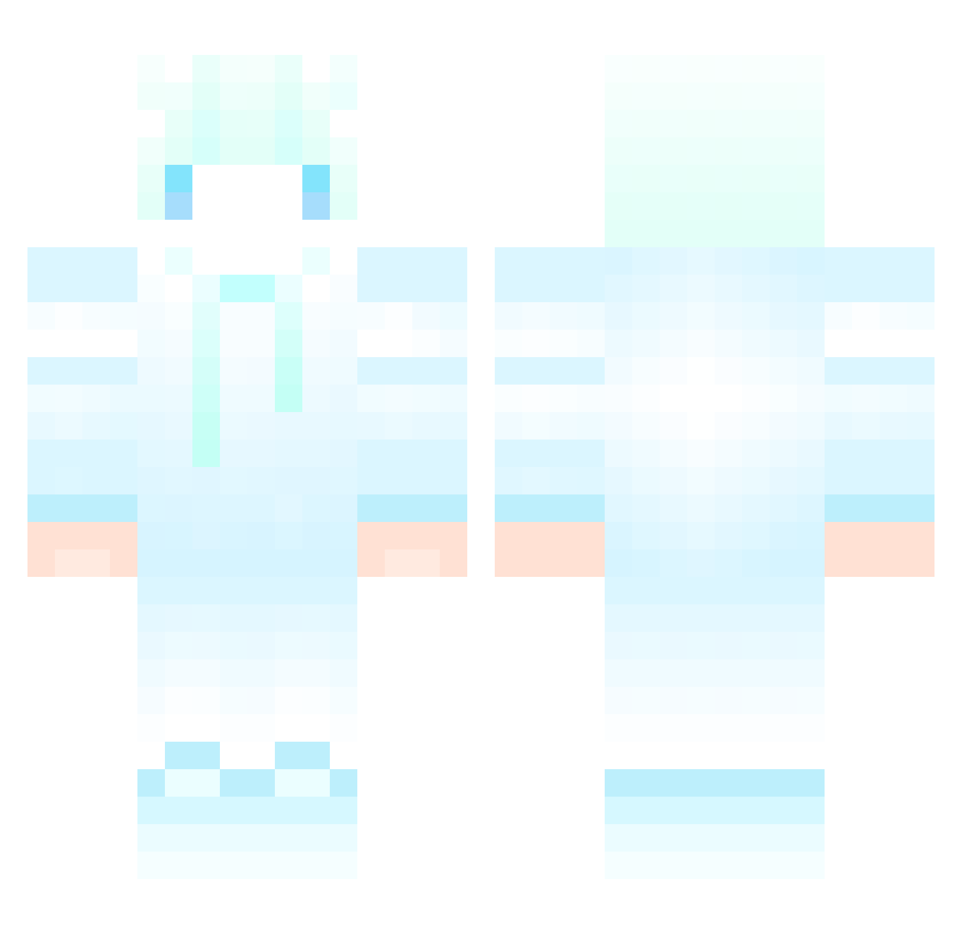 yoyopomelo Minecraft skin, front and back view