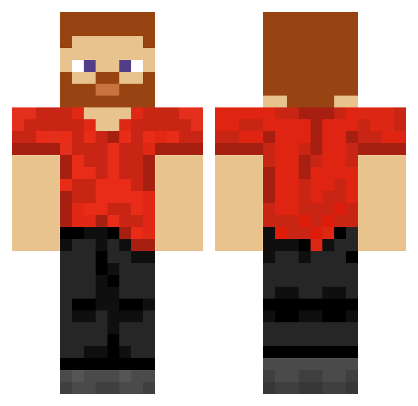 Rageslayer28 Minecraft skin, front and back view