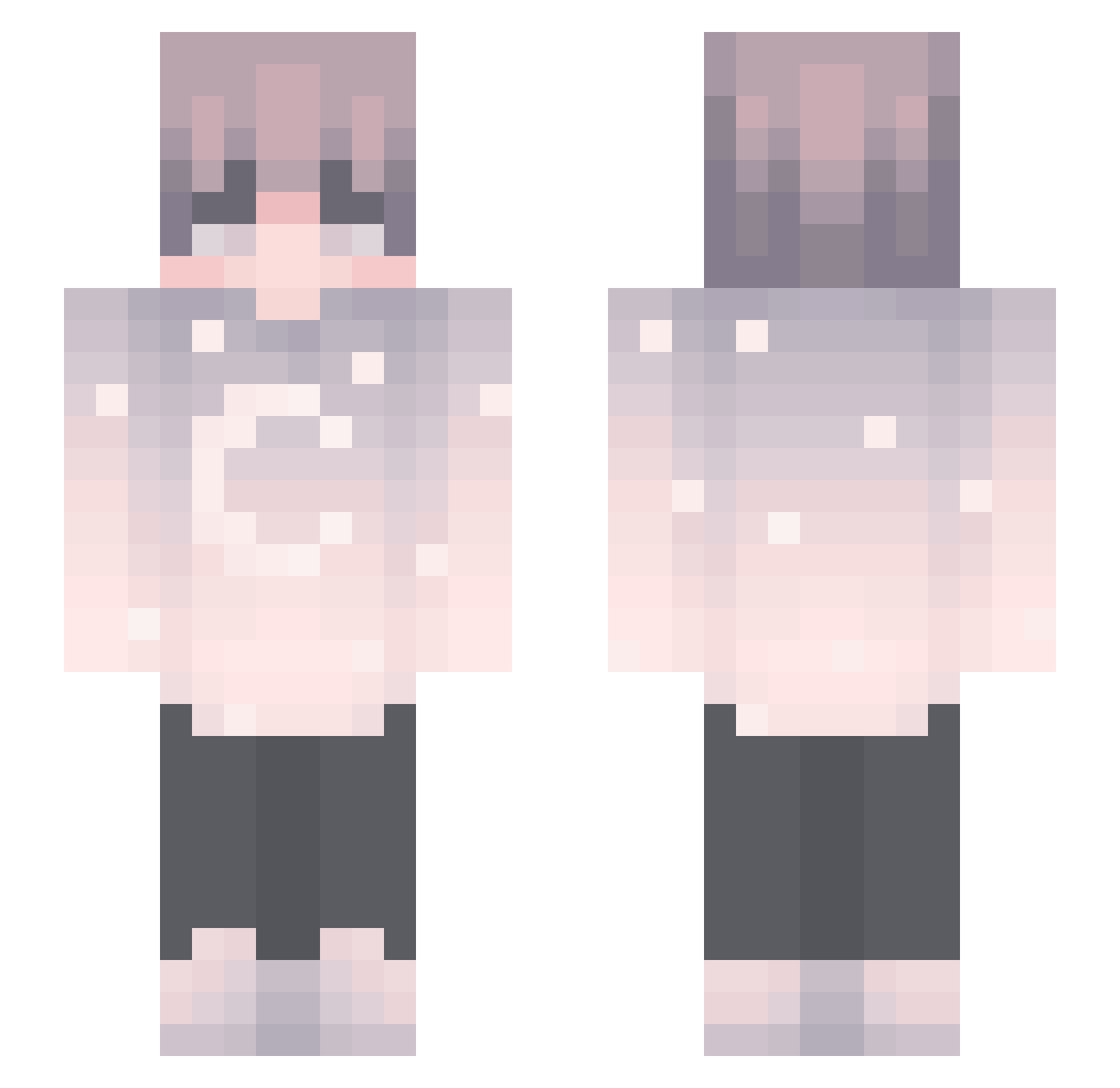 AspectOfTheMe Minecraft skin, front and back view