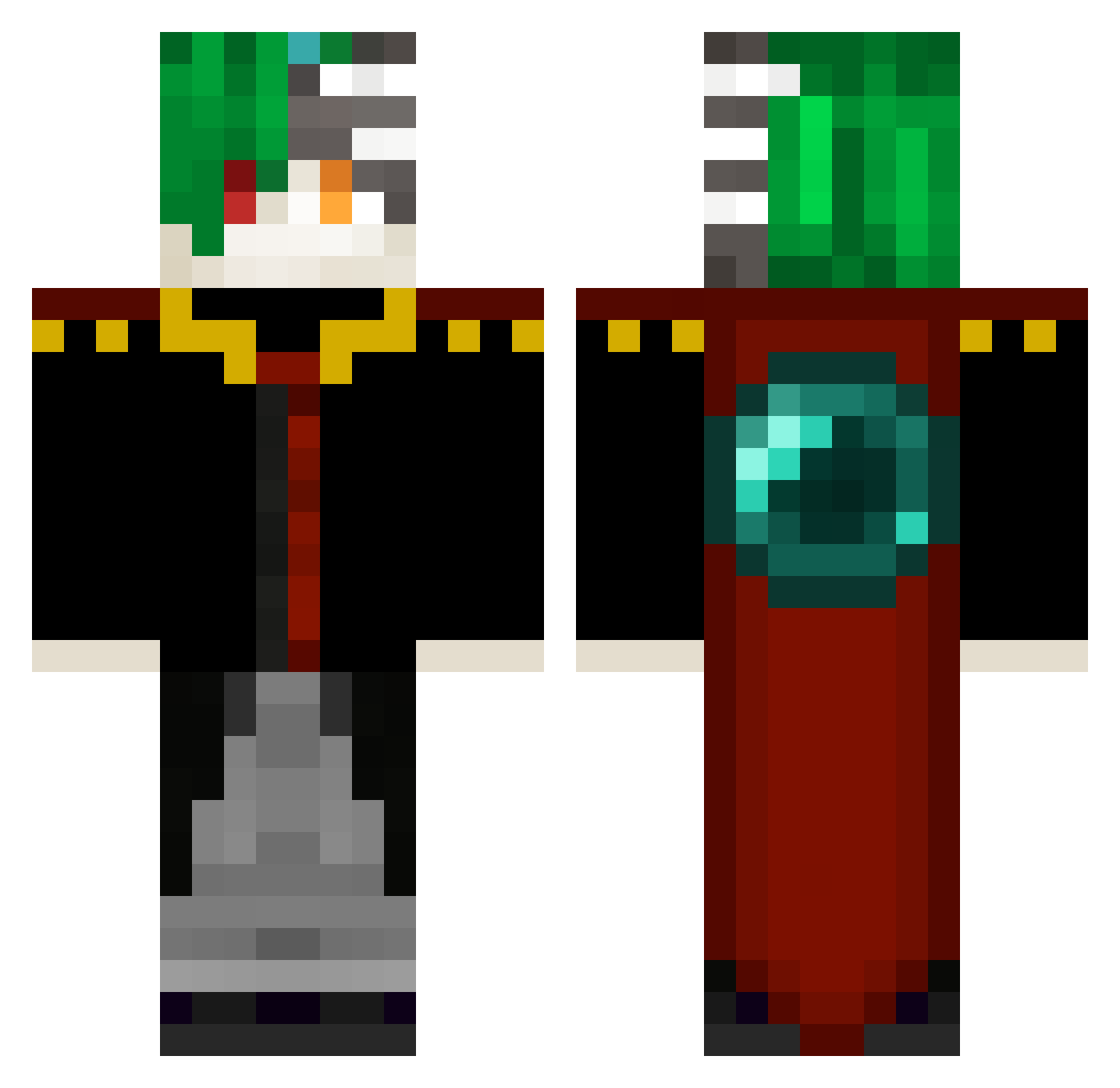 kidmangur Minecraft skin, front and back view