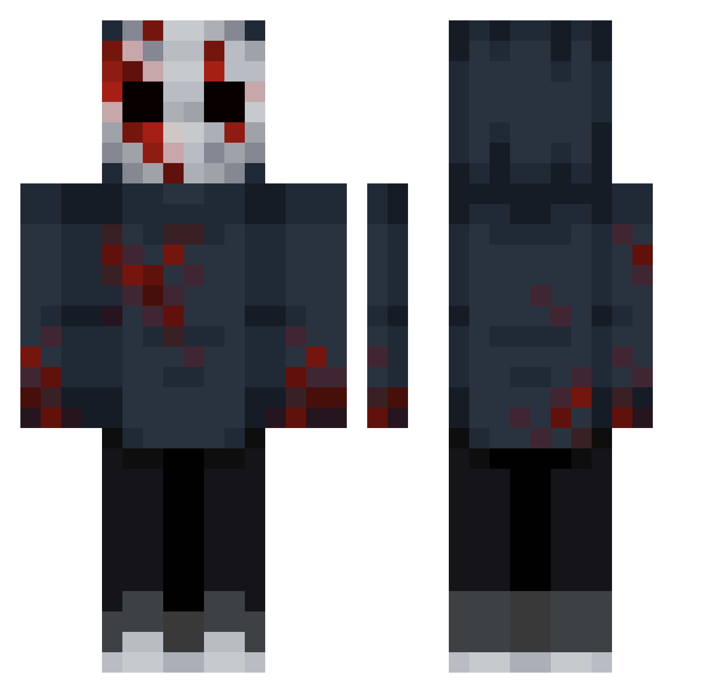 XpertPro Minecraft skin, front and back view