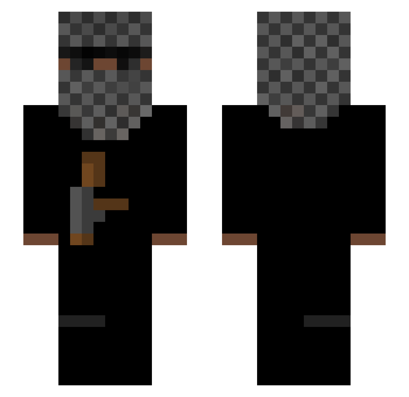 6767677767 Minecraft skin, front and back view