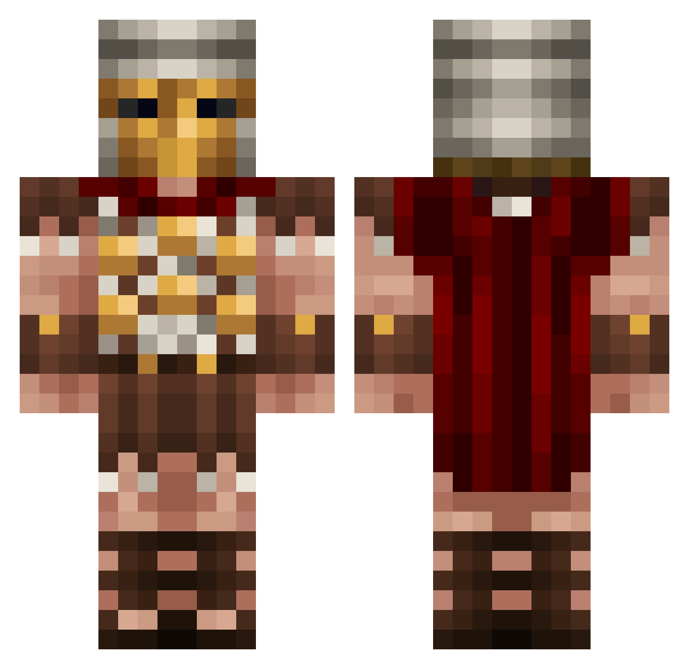 LilHiru Minecraft skin, front and back view