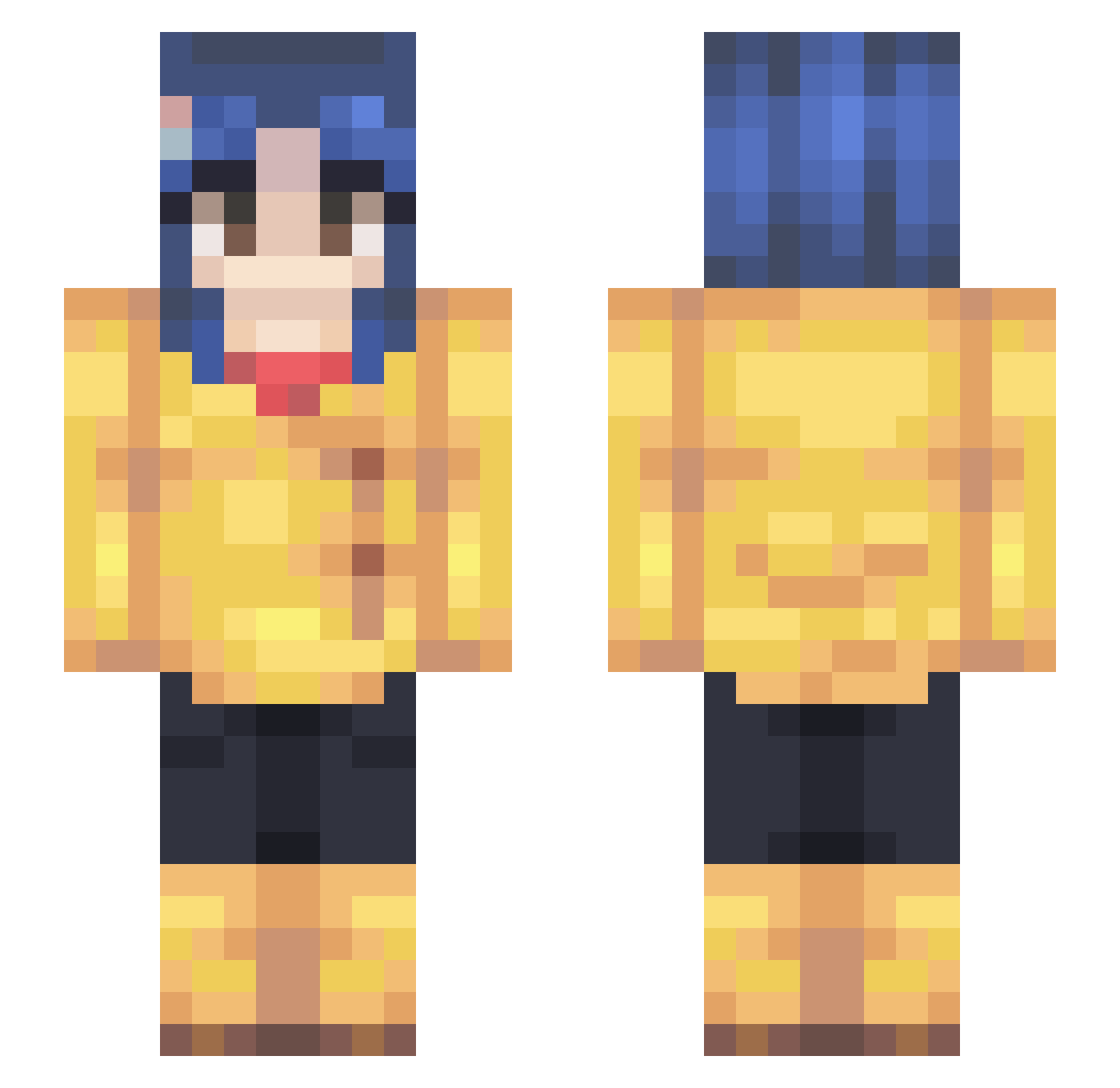 _ayevah Minecraft skin, front and back view