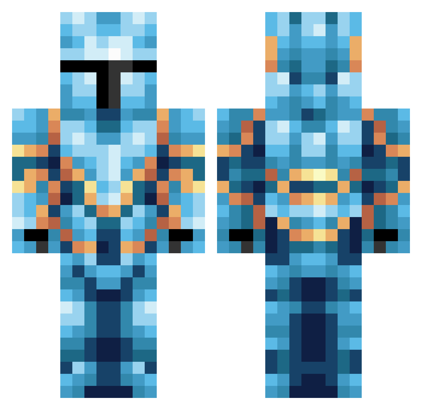 hiphopatamus Minecraft skin, front and back view
