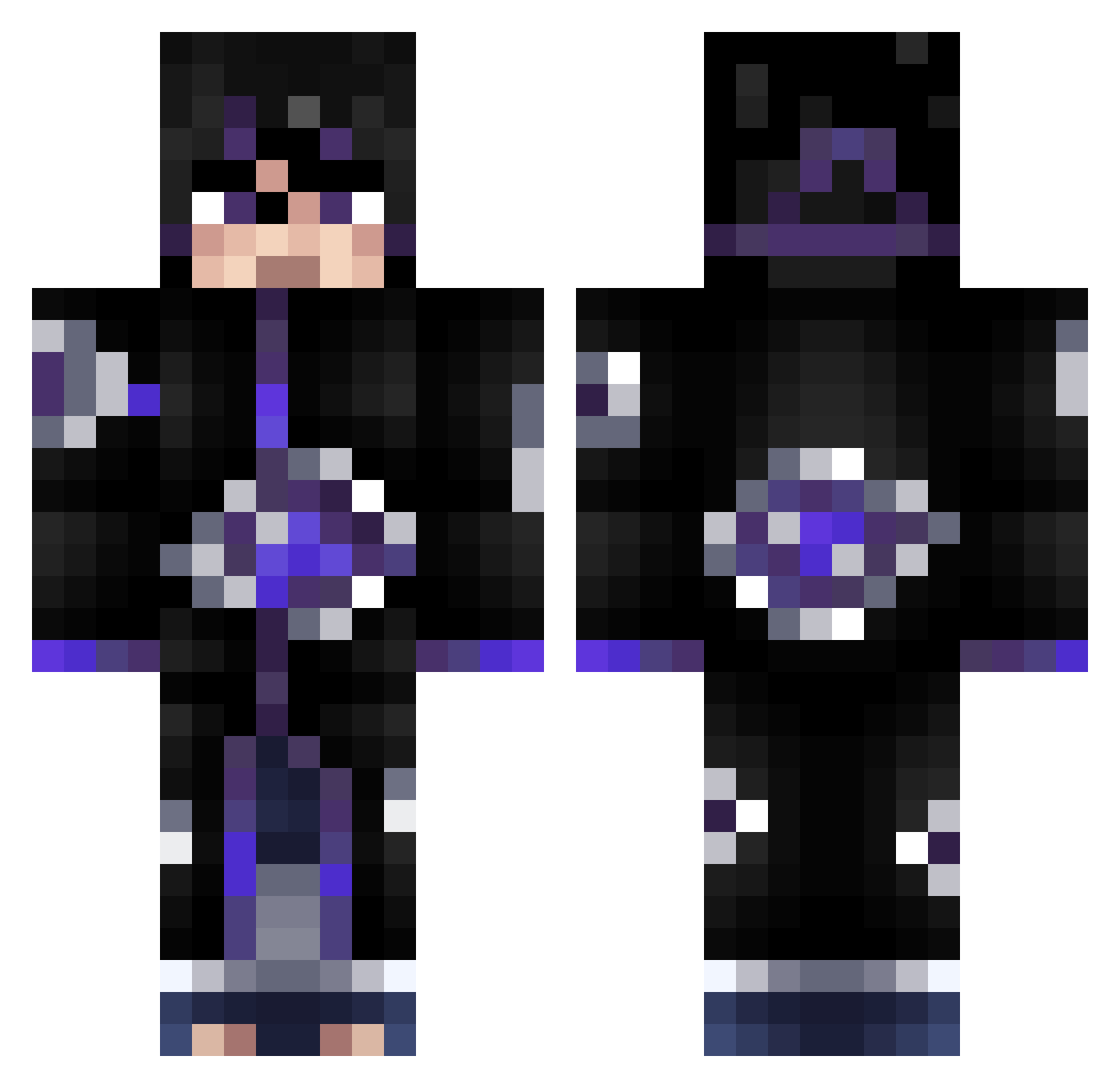 StaxWT Minecraft skin, front and back view