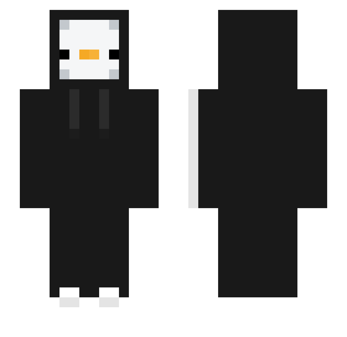 Nsby Minecraft skin, front and back view