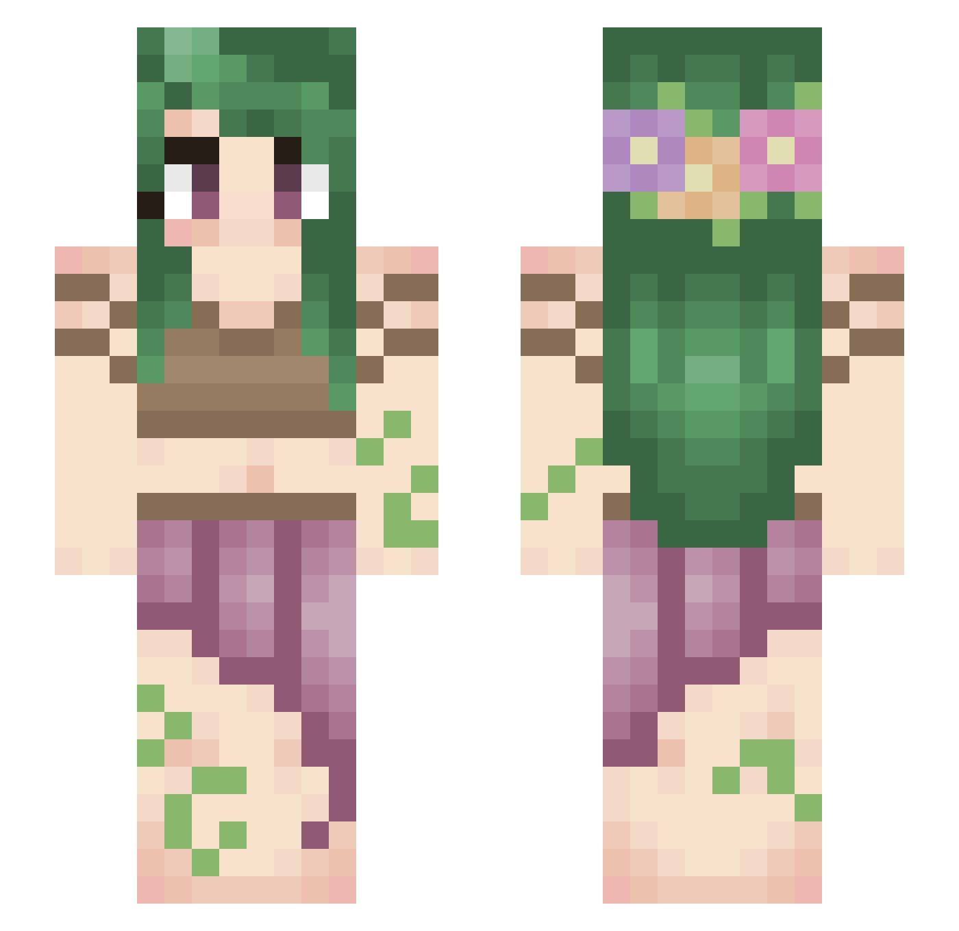 bad_birch Minecraft skin, front and back view